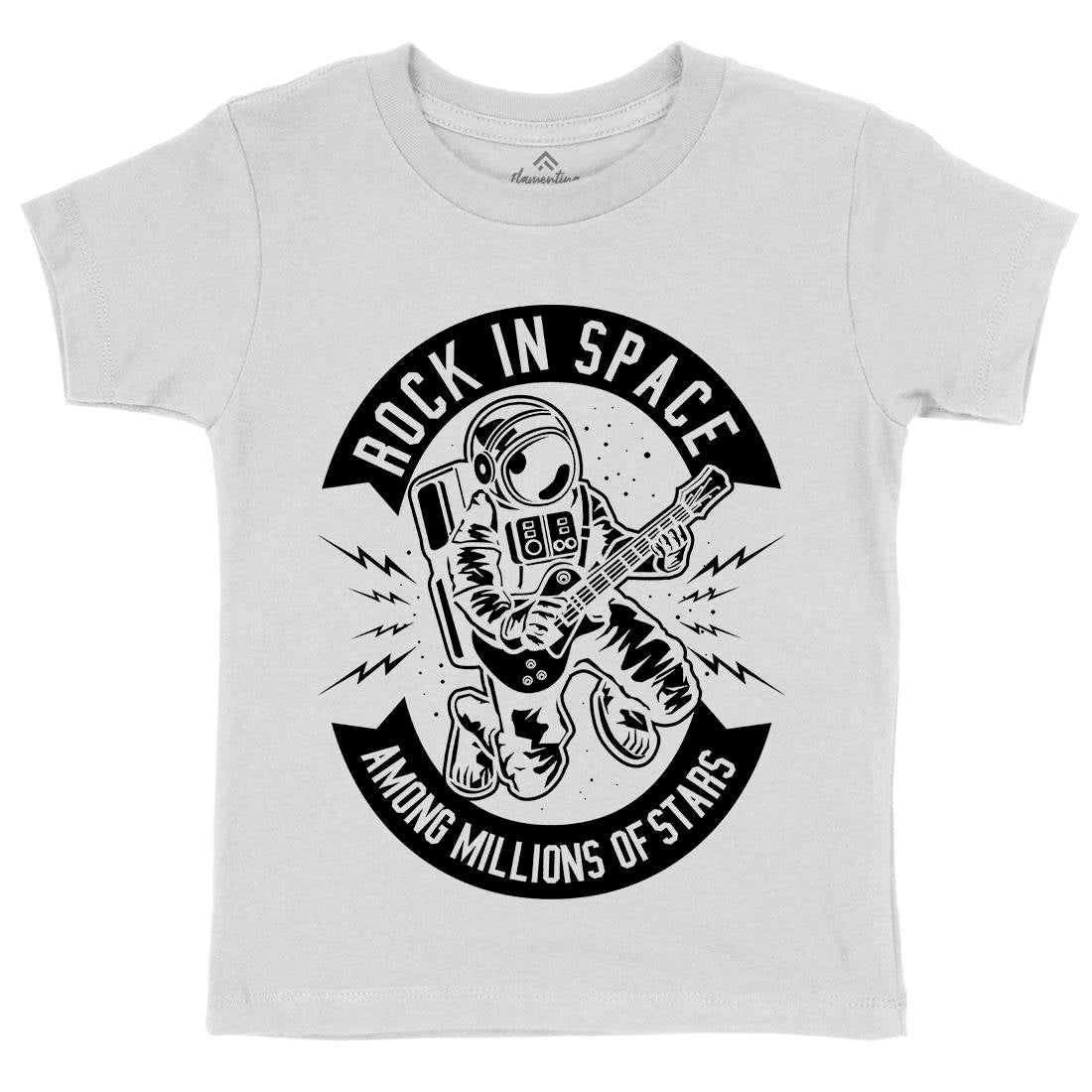 Rock In Space Kids Organic Crew Neck T-Shirt Music B612