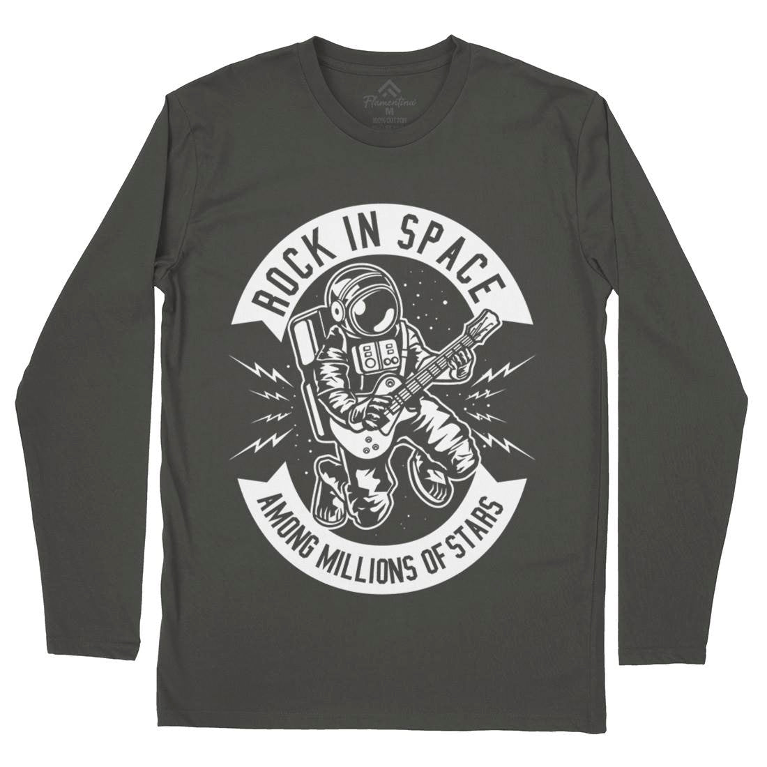 Rock In Space Mens Long Sleeve T-Shirt Music B612