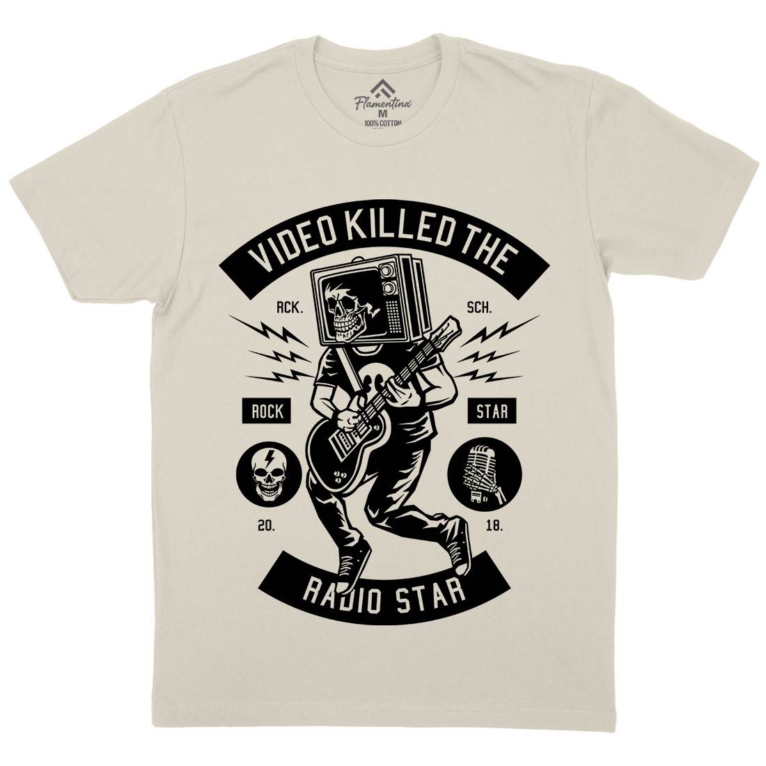 Rock Star Tv Mens Organic Crew Neck T-Shirt Music B613
