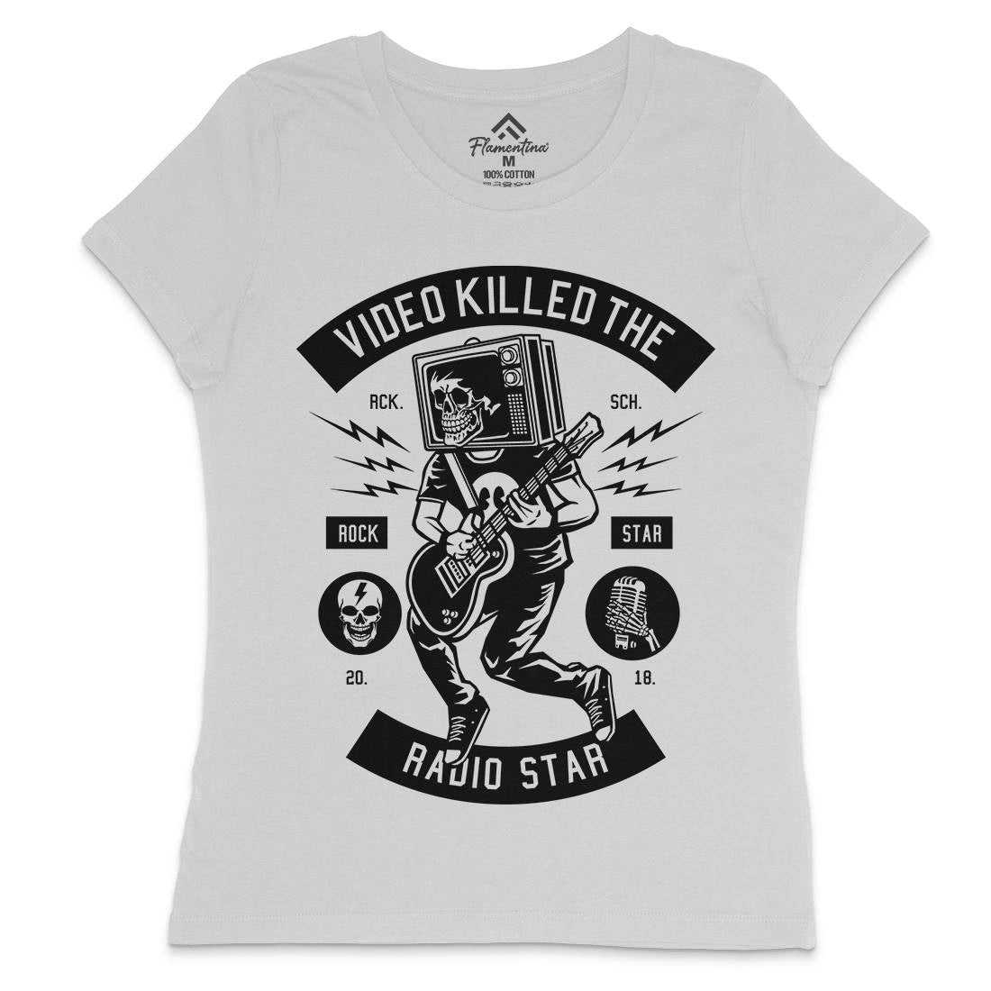 Rock Star Tv Womens Crew Neck T-Shirt Music B613