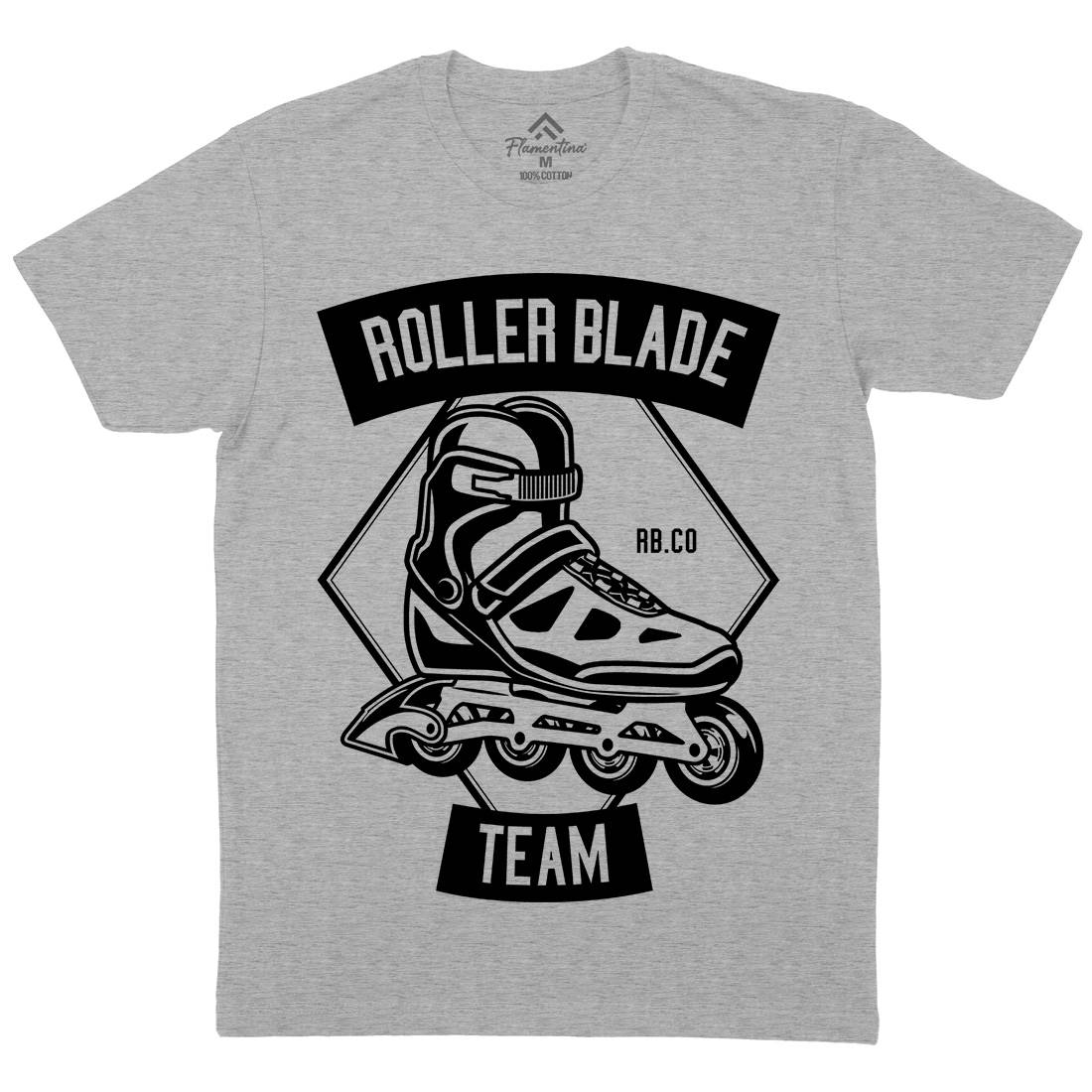 Roller Blade Mens Organic Crew Neck T-Shirt Skate B614