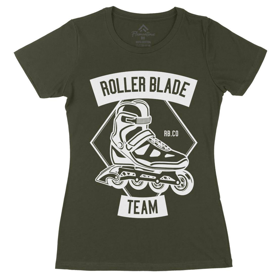 Roller Blade Womens Organic Crew Neck T-Shirt Skate B614