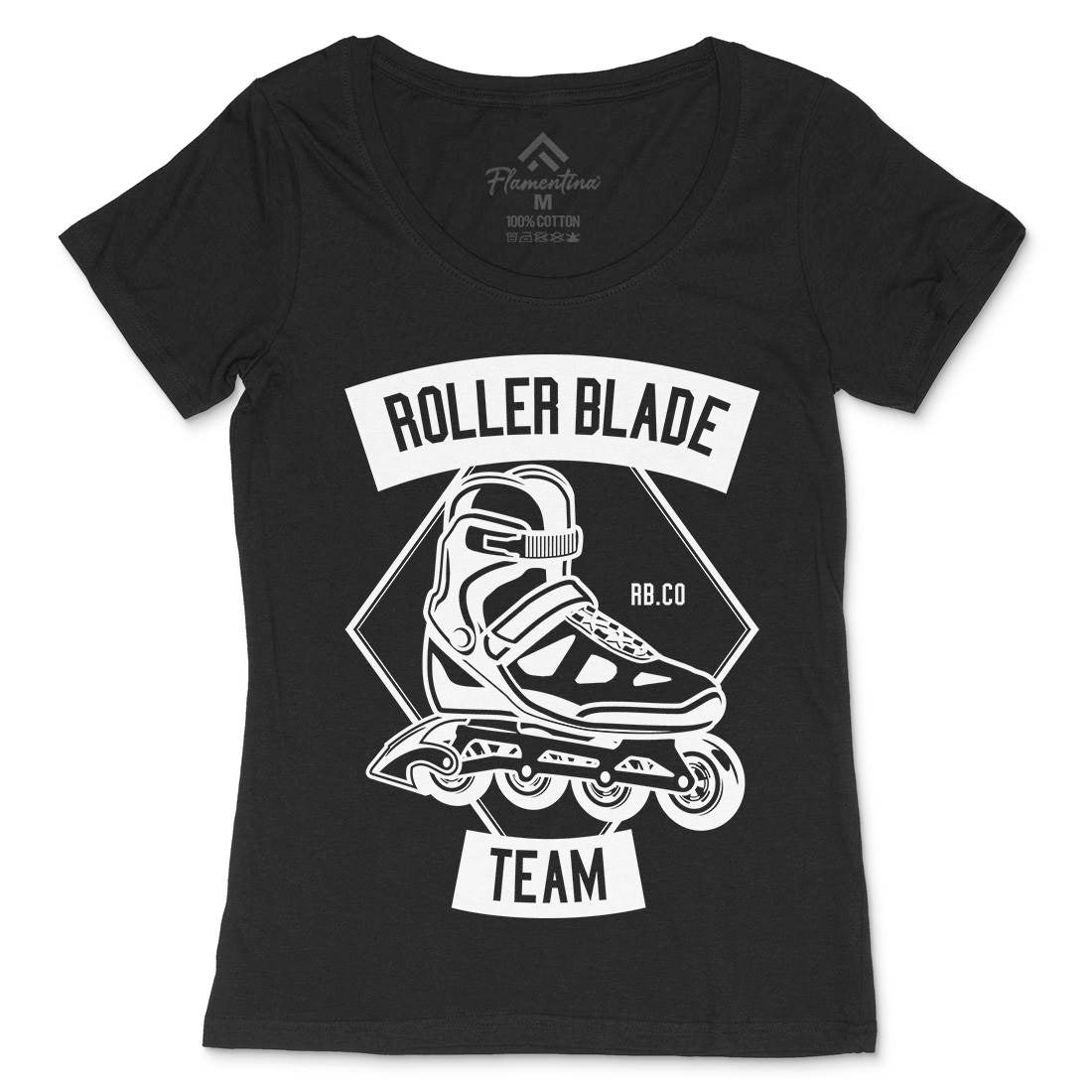 Roller Blade Womens Scoop Neck T-Shirt Skate B614