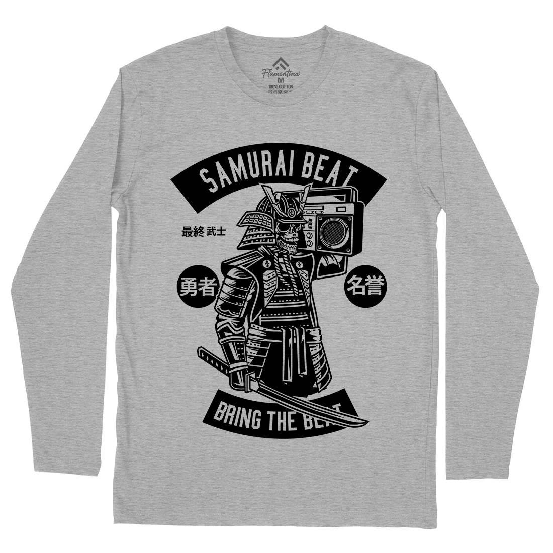 Samurai Beat Mens Long Sleeve T-Shirt Asian B615