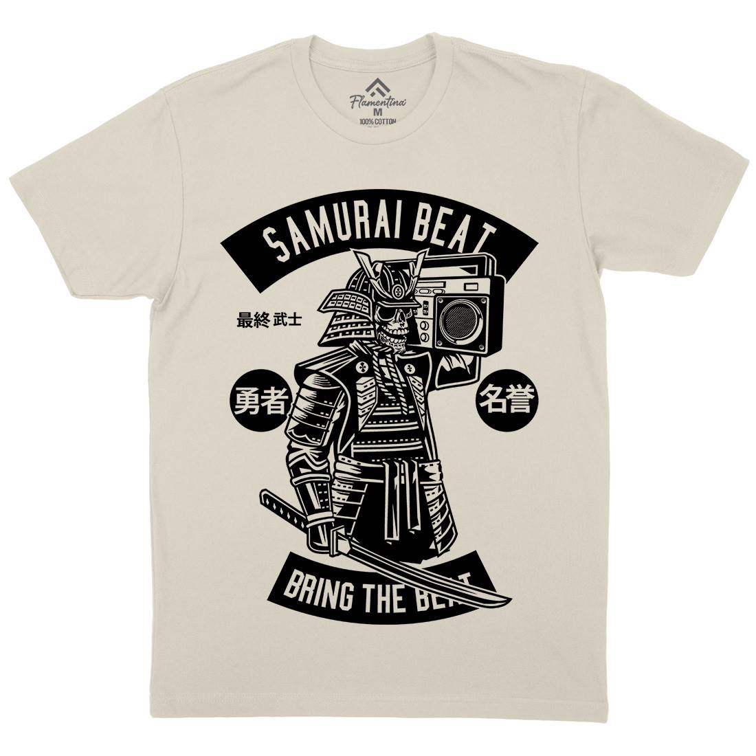 Samurai Beat Mens Organic Crew Neck T-Shirt Asian B615