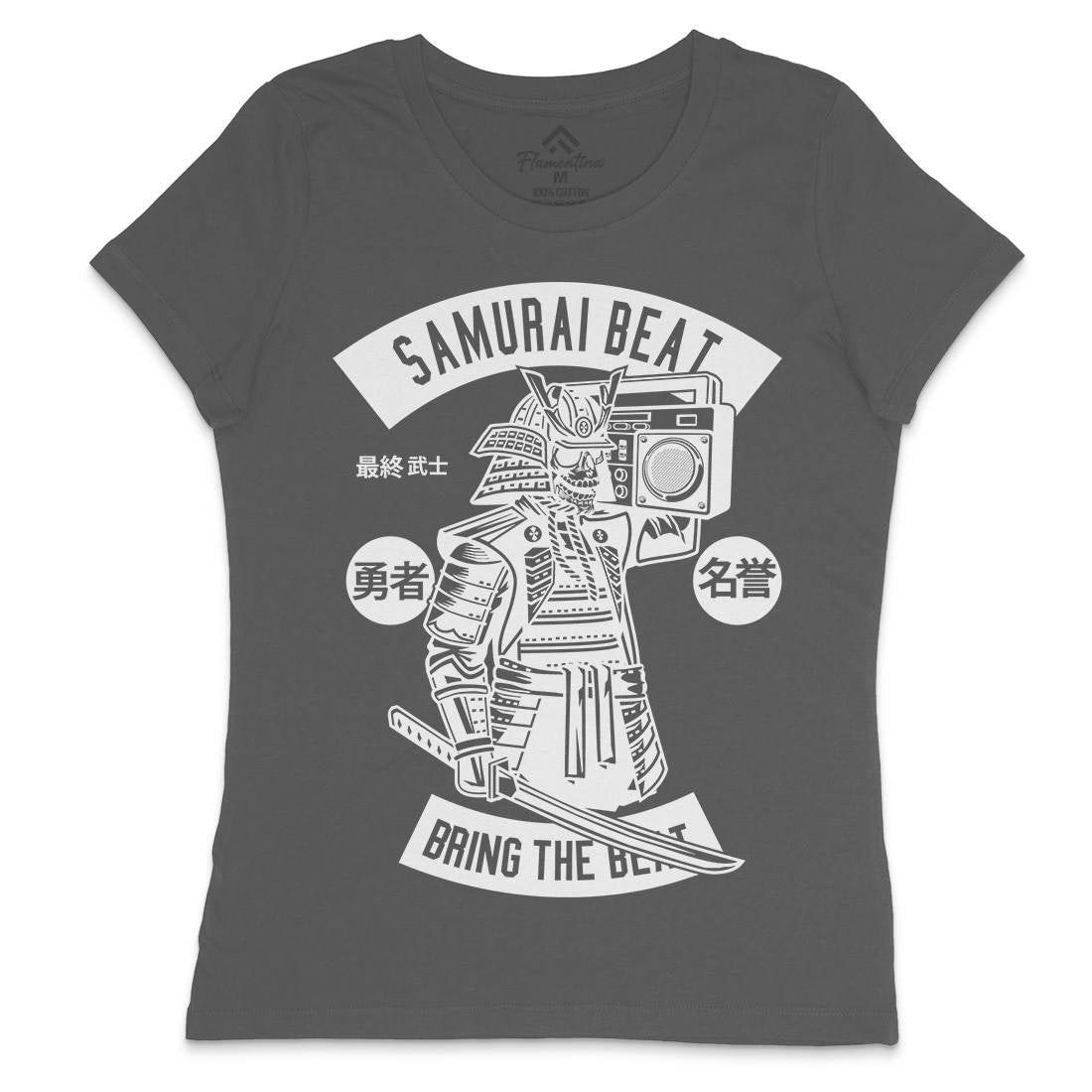 Samurai Beat Womens Crew Neck T-Shirt Asian B615