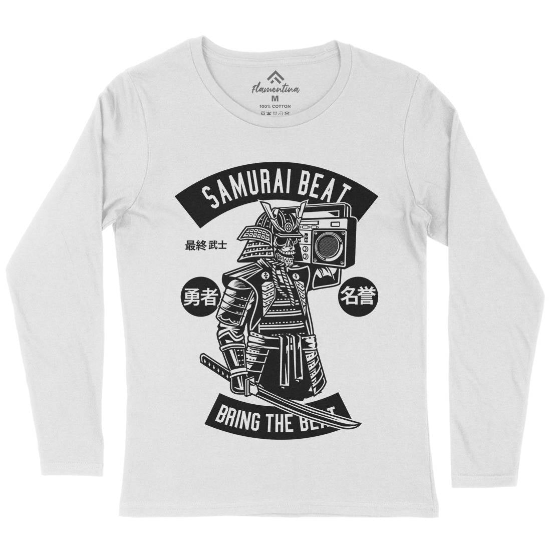 Samurai Beat Womens Long Sleeve T-Shirt Asian B615