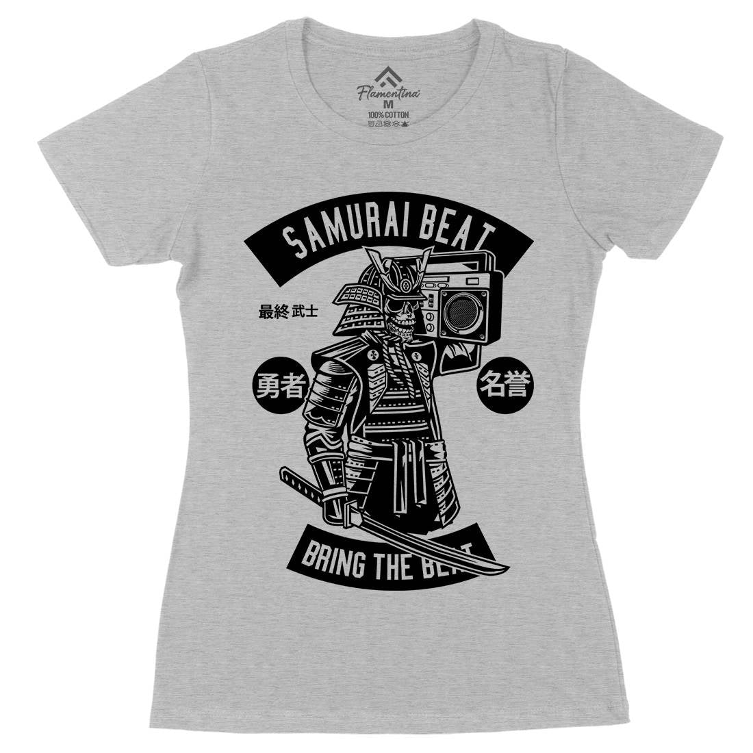 Samurai Beat Womens Organic Crew Neck T-Shirt Asian B615