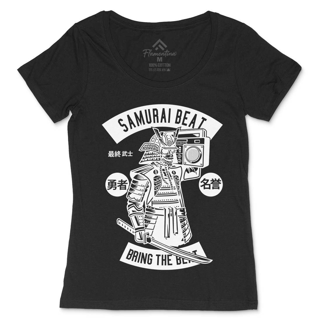 Samurai Beat Womens Scoop Neck T-Shirt Asian B615