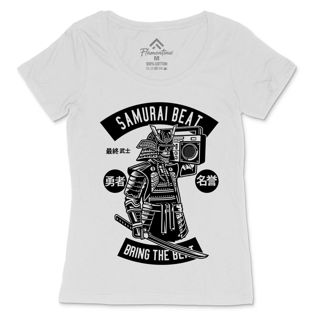 Samurai Beat Womens Scoop Neck T-Shirt Asian B615