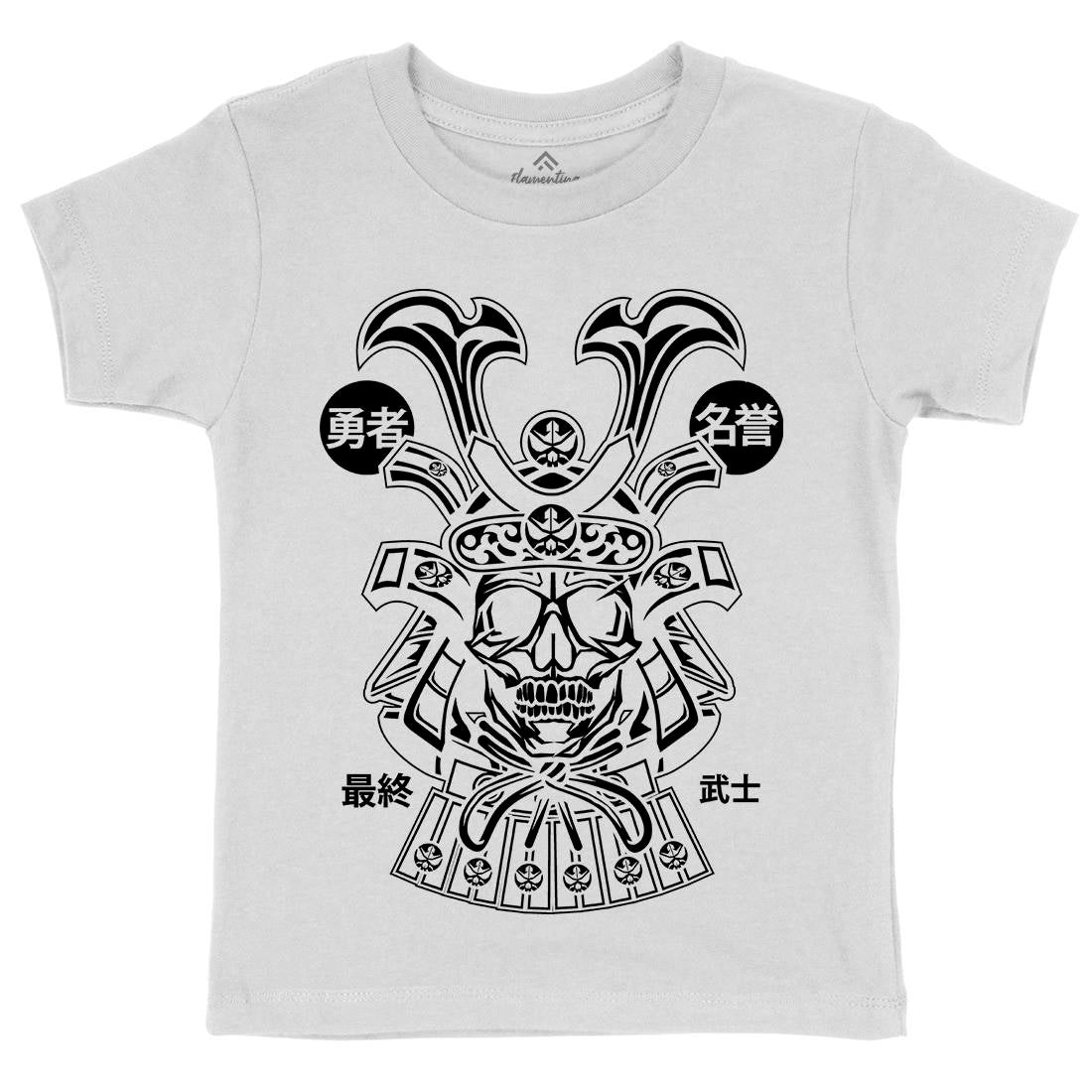 Samurai Skull Kids Crew Neck T-Shirt Asian B616