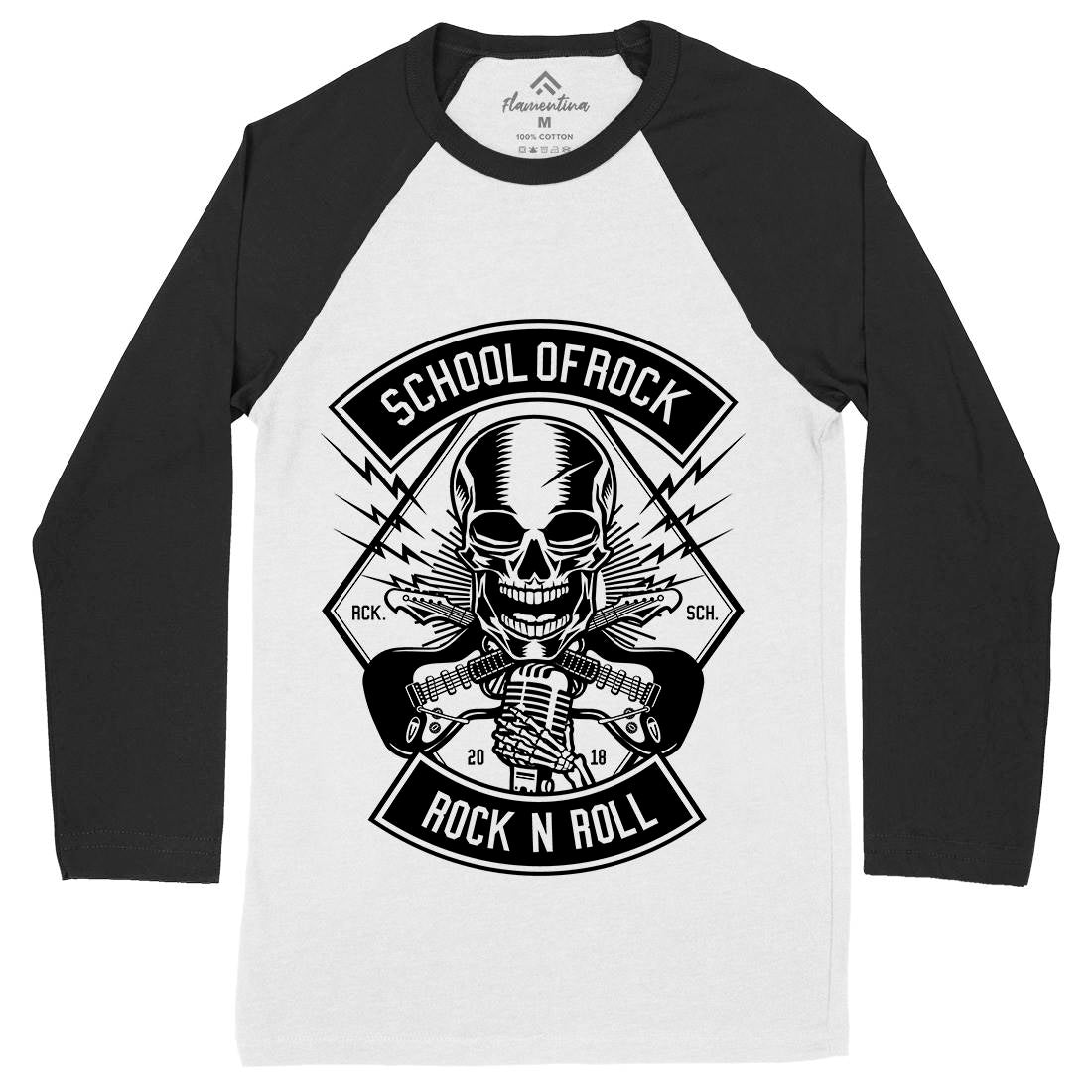 Rock School Mens Long Sleeve Baseball T-Shirt Music B617