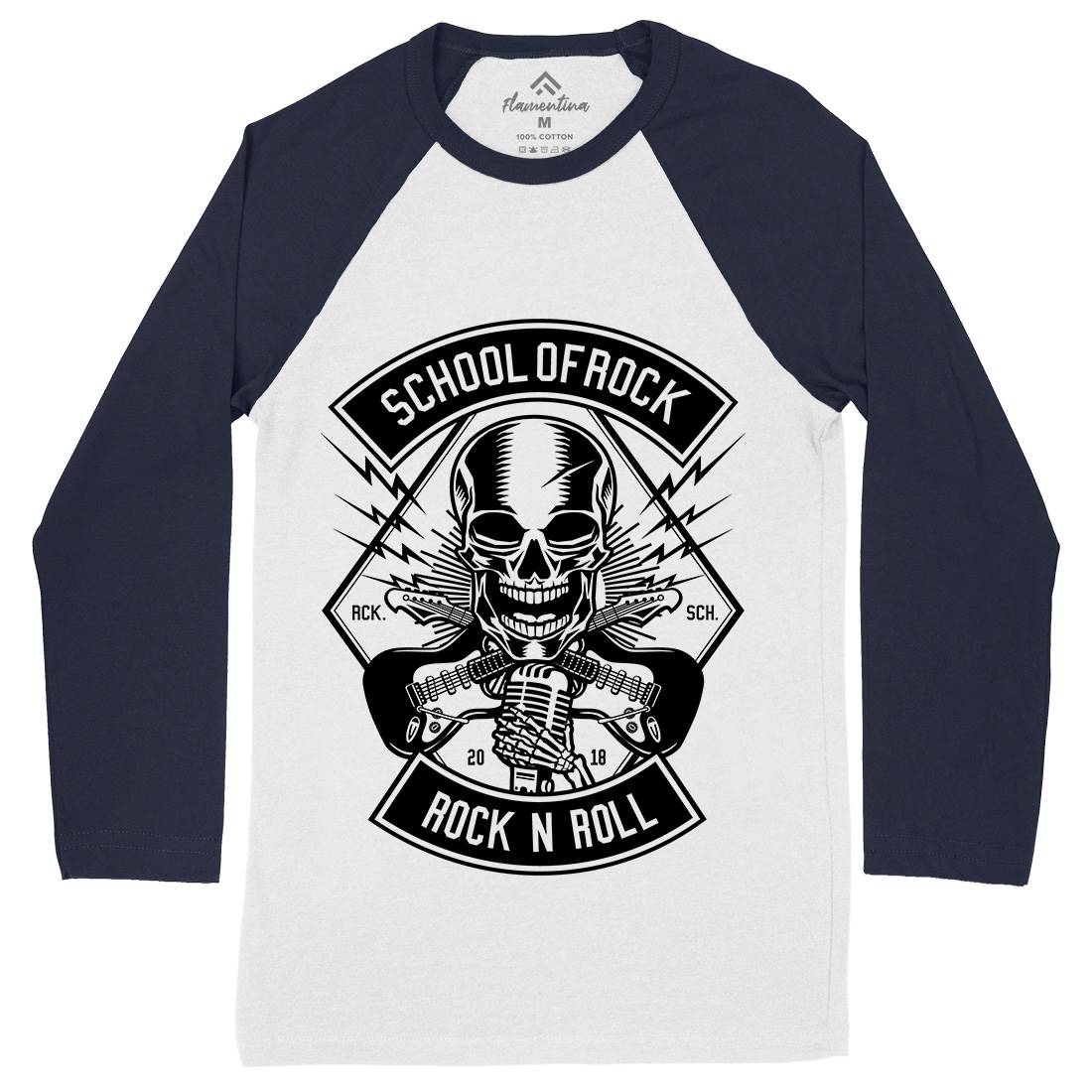 Rock School Mens Long Sleeve Baseball T-Shirt Music B617