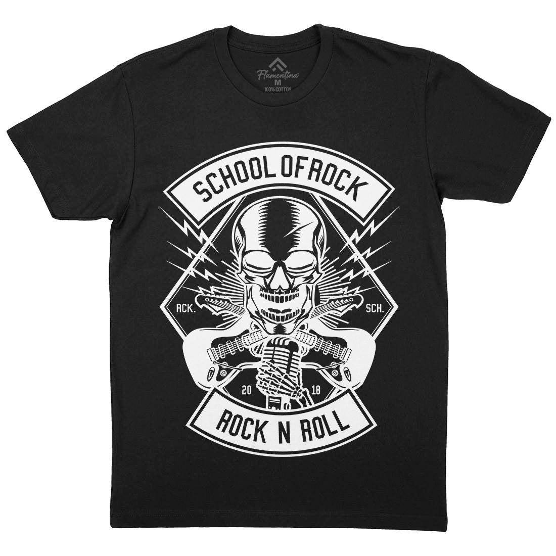 Rock School Mens Organic Crew Neck T-Shirt Music B617