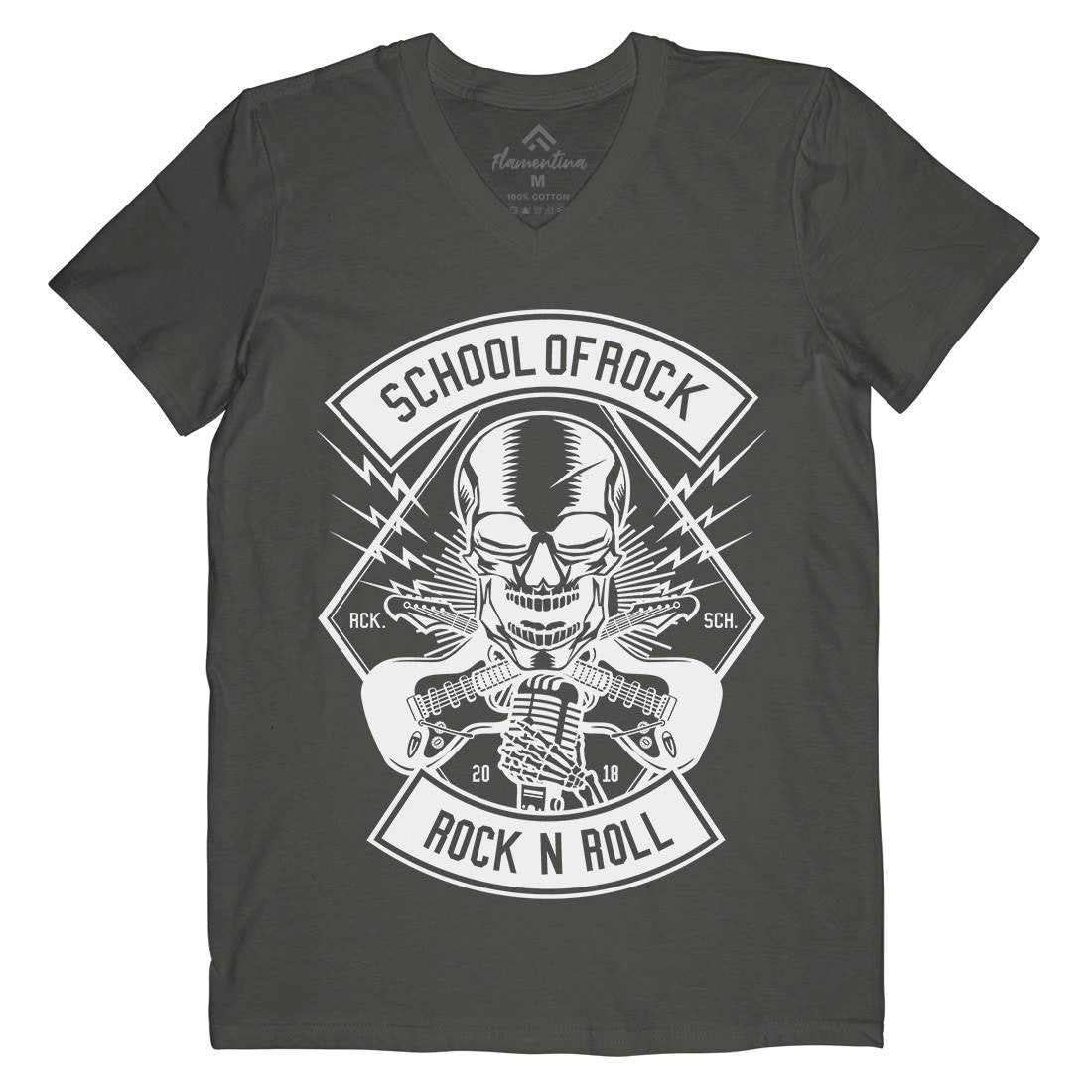 Rock School Mens V-Neck T-Shirt Music B617