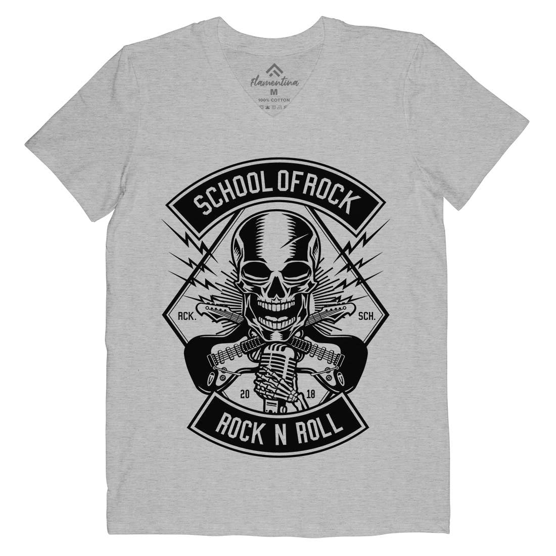 Rock School Mens V-Neck T-Shirt Music B617