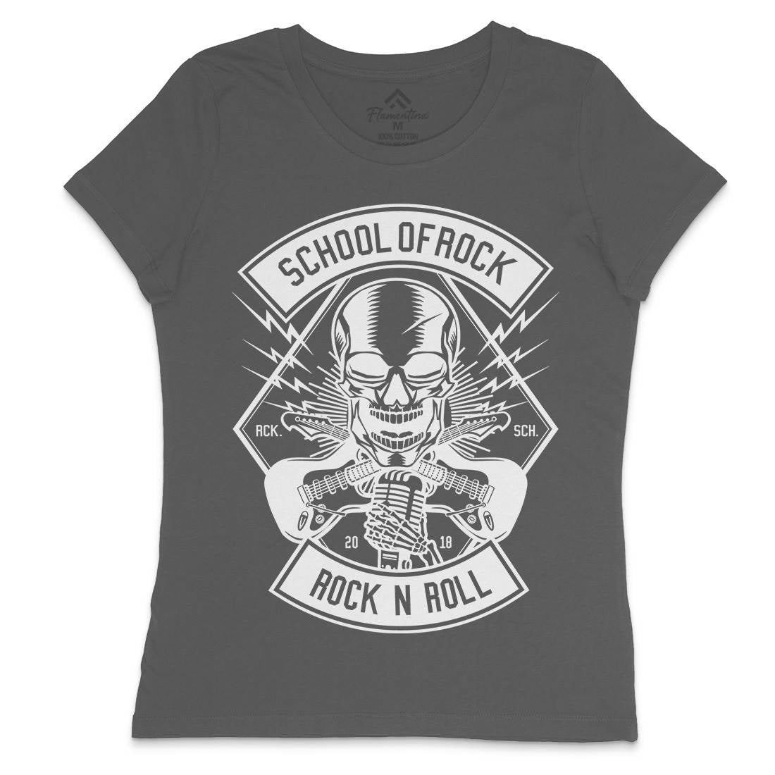 Rock School Womens Crew Neck T-Shirt Music B617