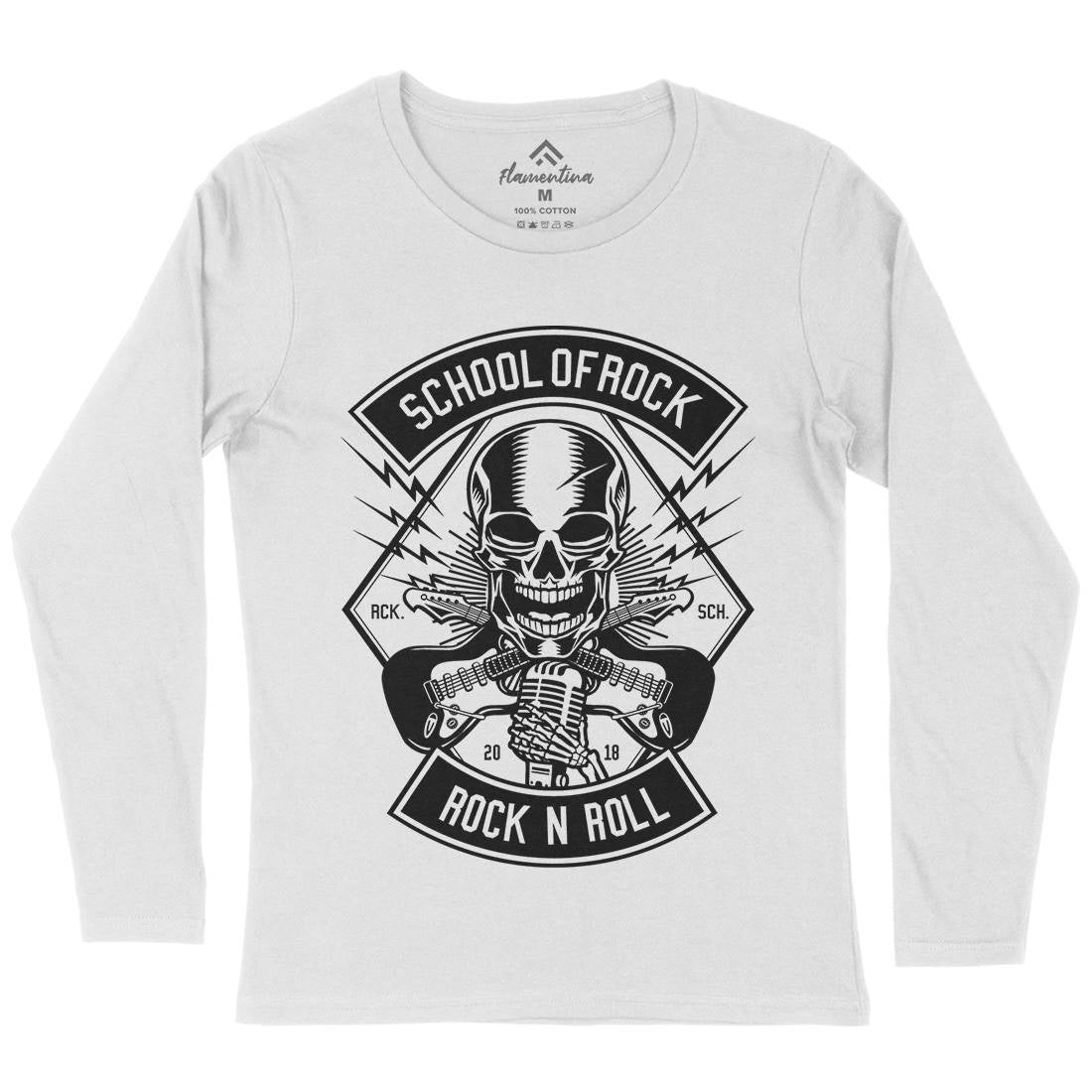 Rock School Womens Long Sleeve T-Shirt Music B617
