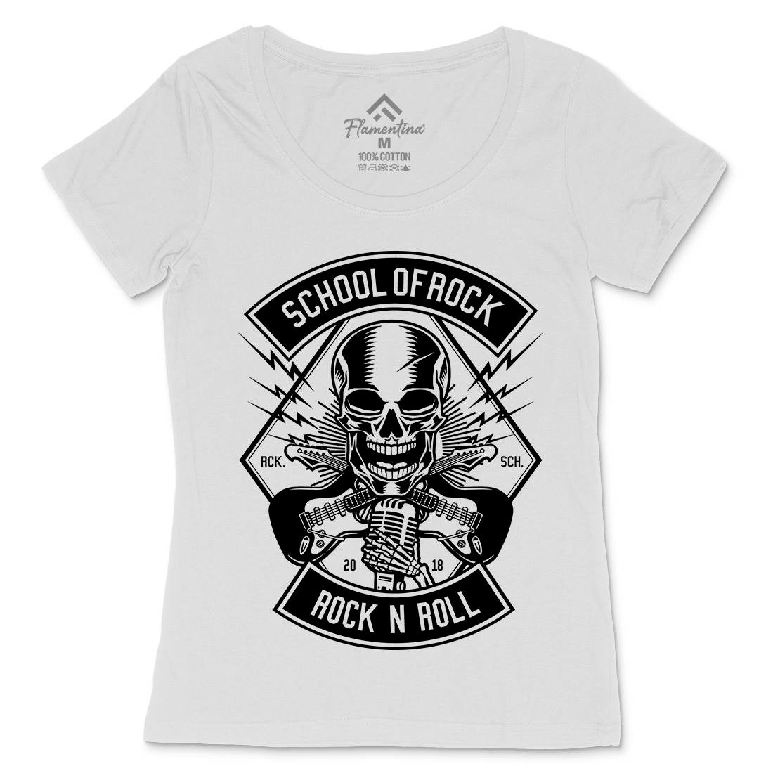 Rock School Womens Scoop Neck T-Shirt Music B617