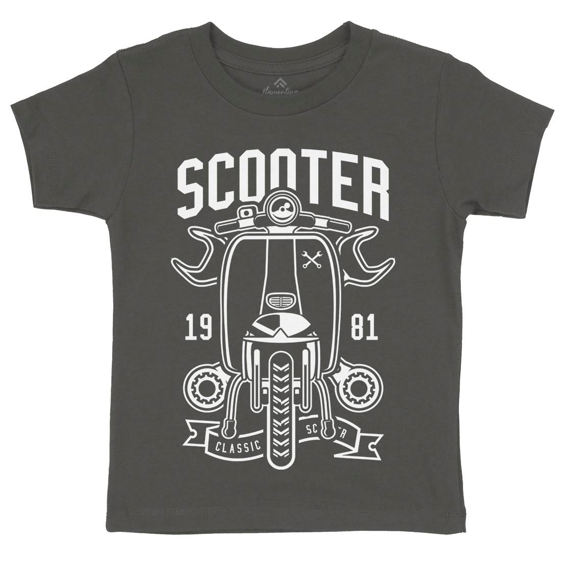 Scooter Classic Kids Crew Neck T-Shirt Motorcycles B618