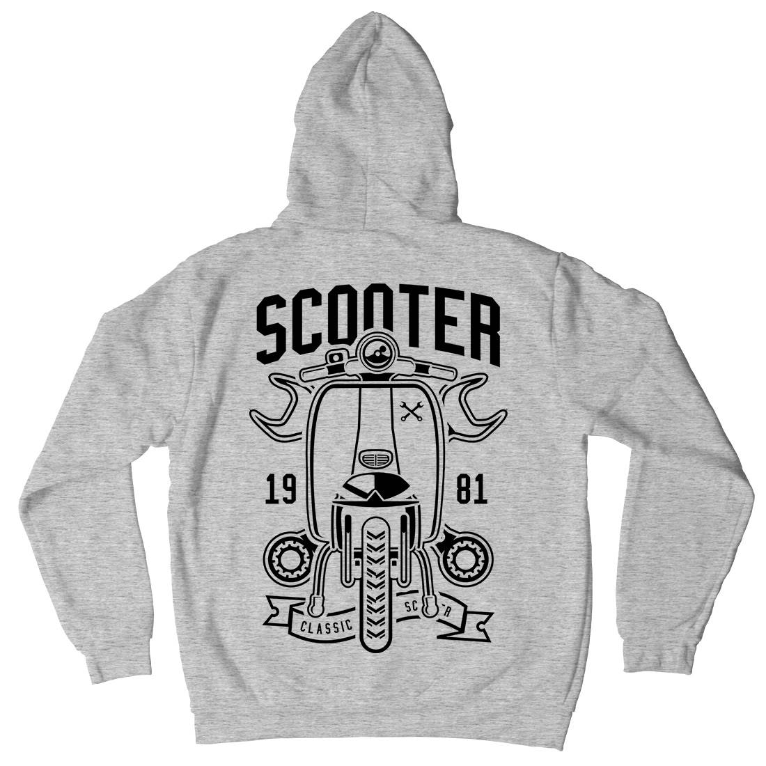 Scooter Classic Mens Hoodie With Pocket Motorcycles B618