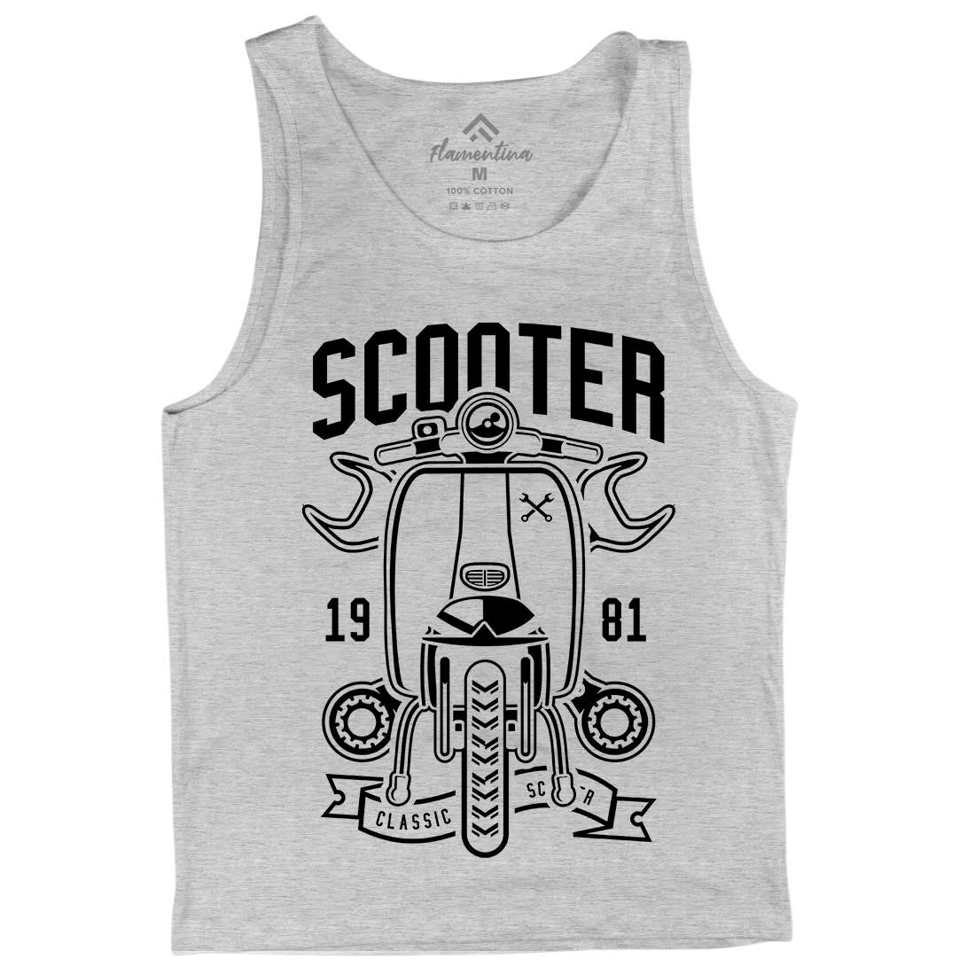 Scooter Classic Mens Tank Top Vest Motorcycles B618