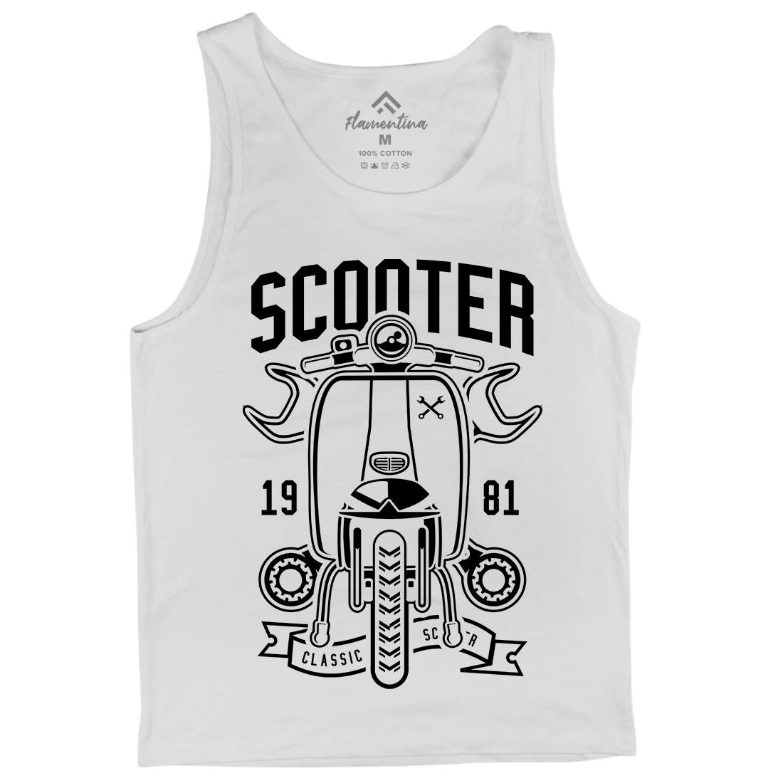 Scooter Classic Mens Tank Top Vest Motorcycles B618