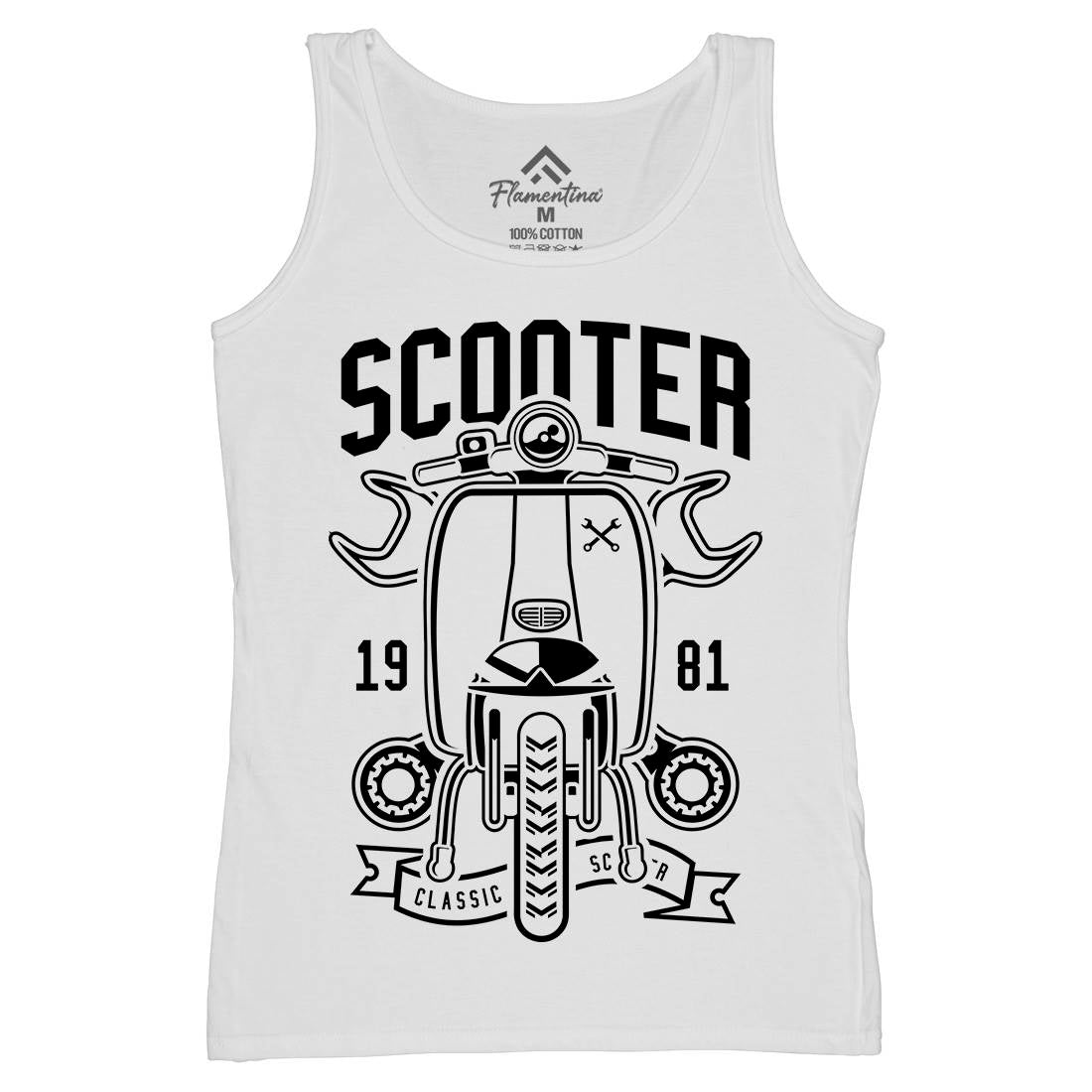 Scooter Classic Womens Organic Tank Top Vest Motorcycles B618