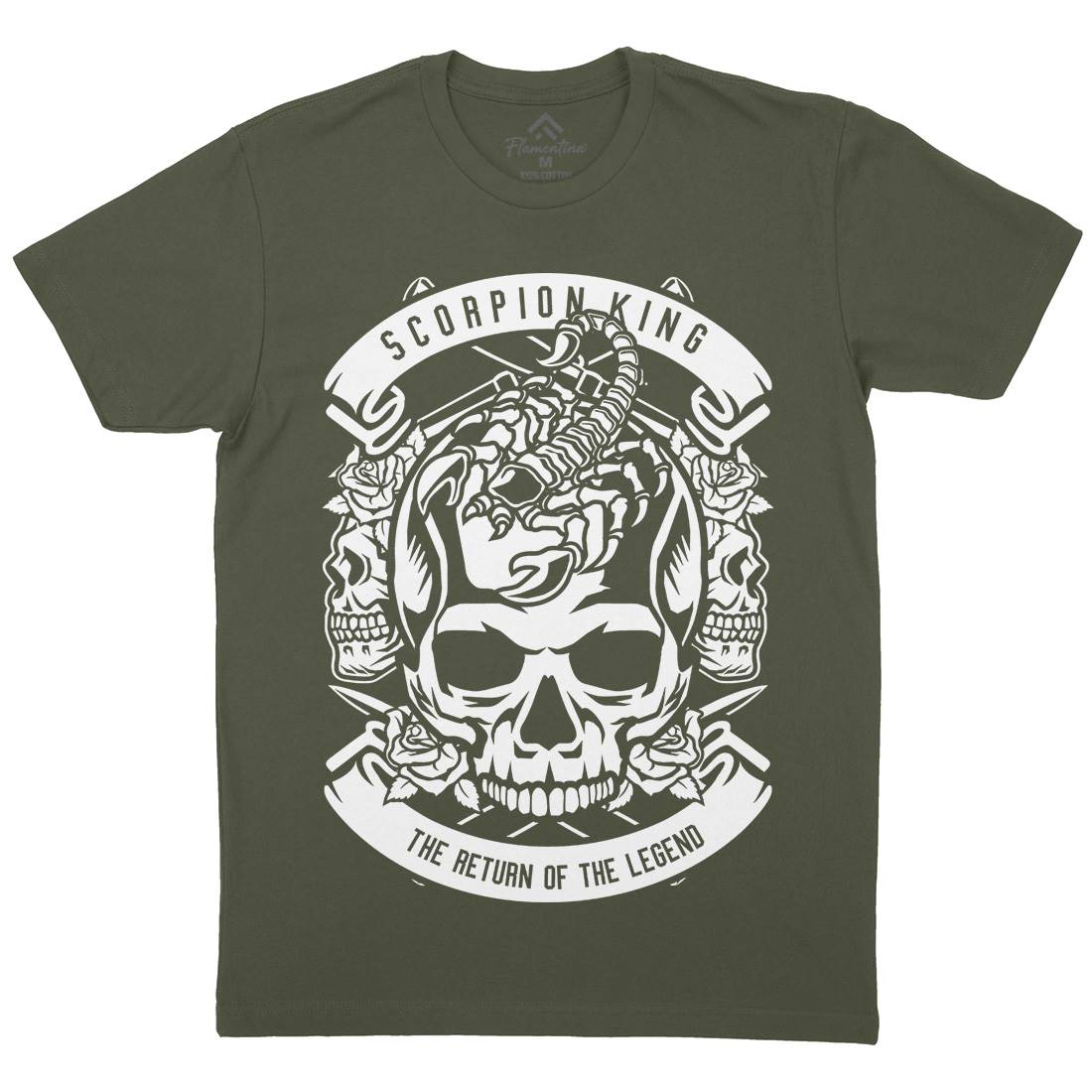 King Scorpion Mens Organic Crew Neck T-Shirt Animals B619
