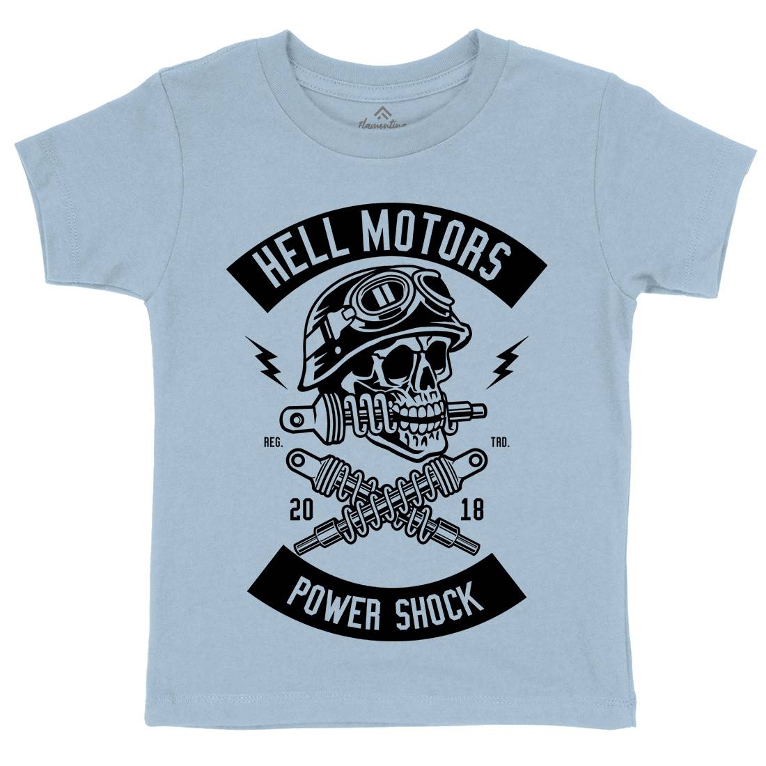 Shock Breaker Skull Kids Crew Neck T-Shirt Motorcycles B620