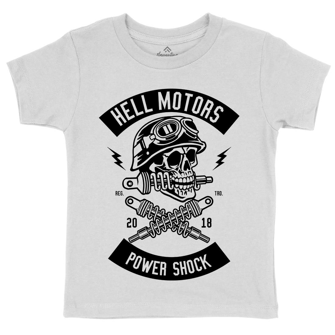 Shock Breaker Skull Kids Organic Crew Neck T-Shirt Motorcycles B620