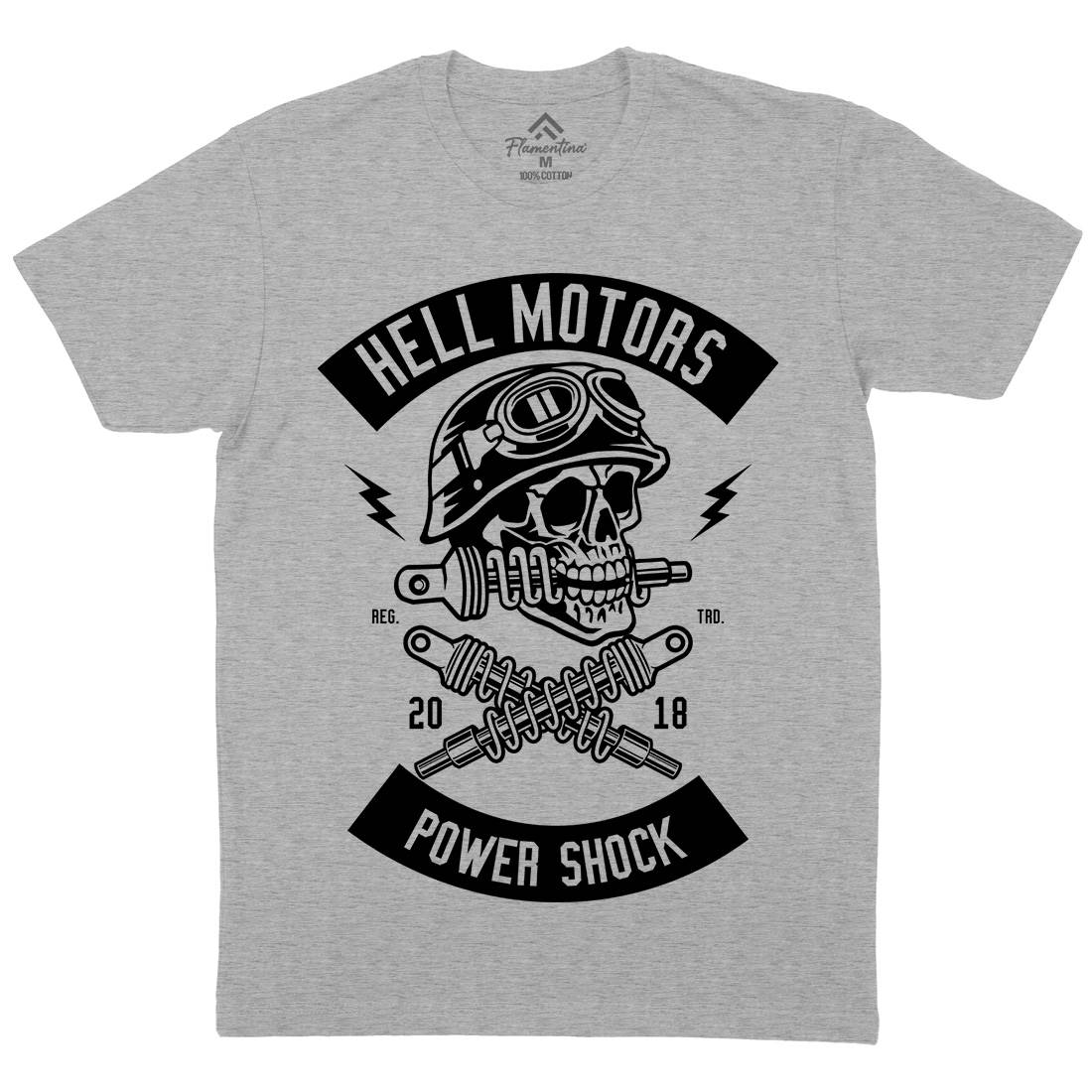 Shock Breaker Skull Mens Organic Crew Neck T-Shirt Motorcycles B620