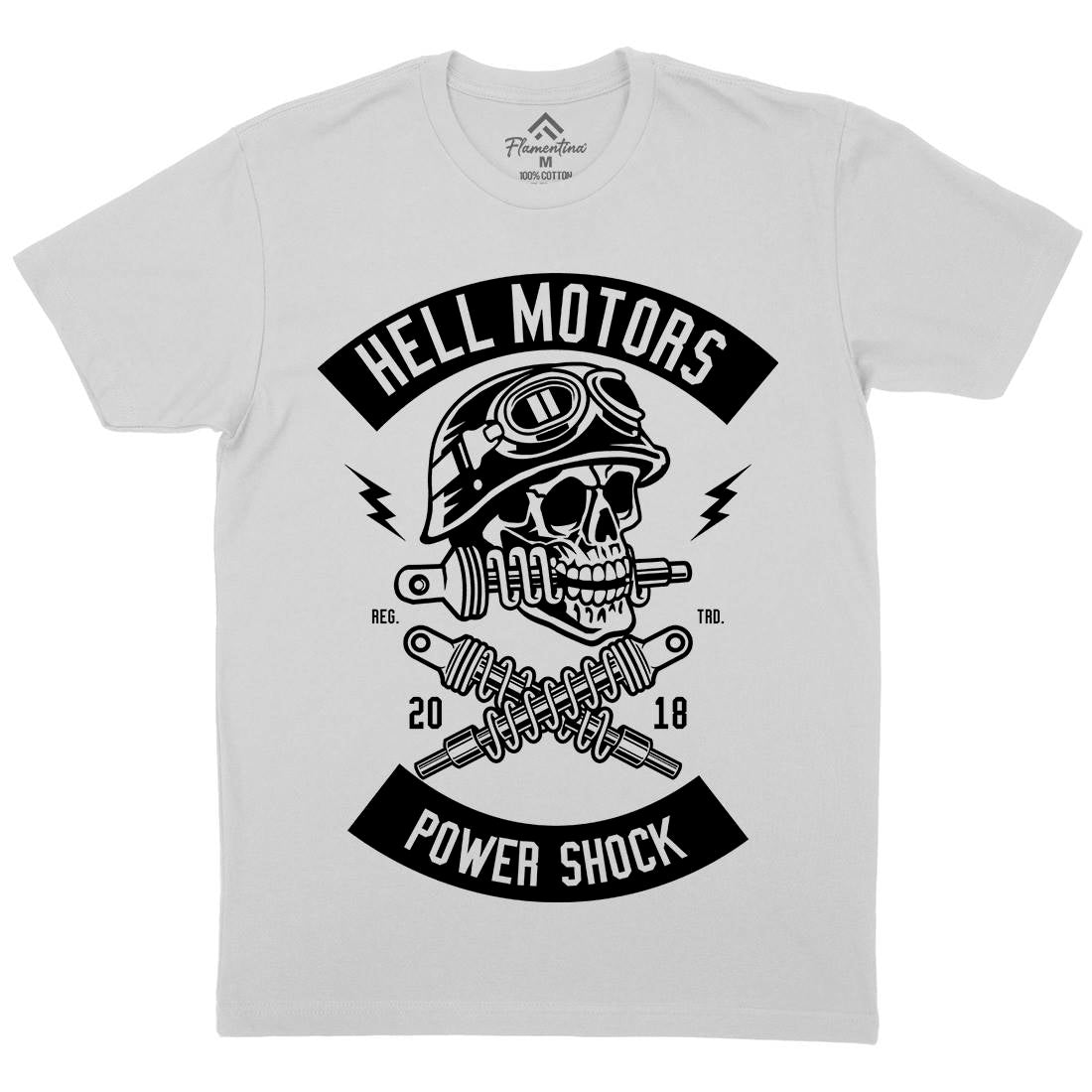 Shock Breaker Skull Mens Crew Neck T-Shirt Motorcycles B620