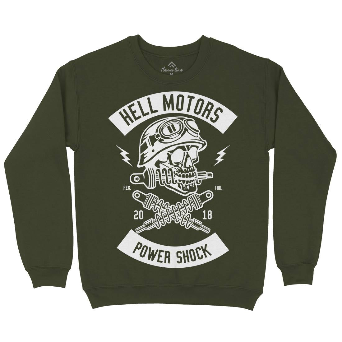 Shock Breaker Skull Mens Crew Neck Sweatshirt Motorcycles B620