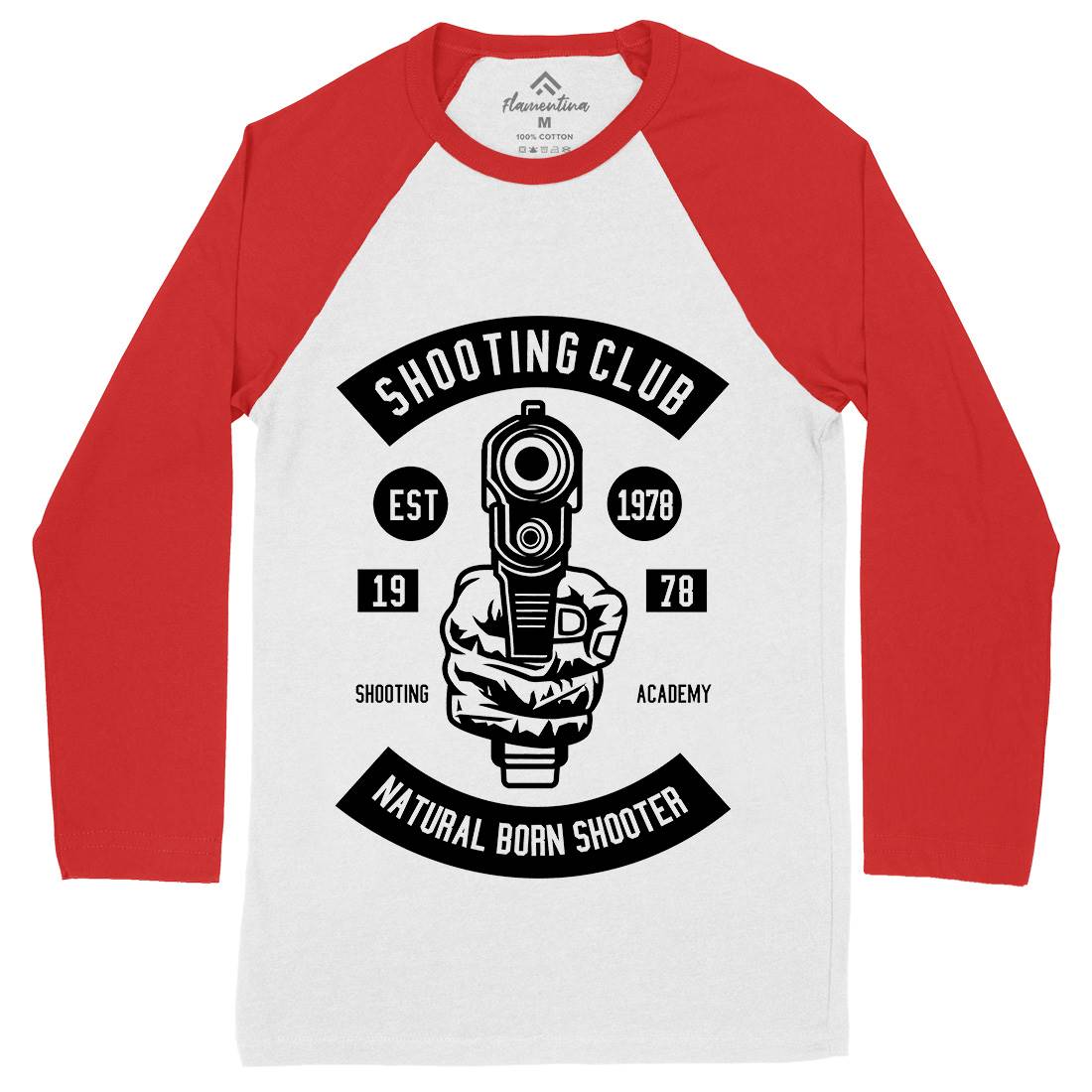Shooting Club Mens Long Sleeve Baseball T-Shirt Sport B621