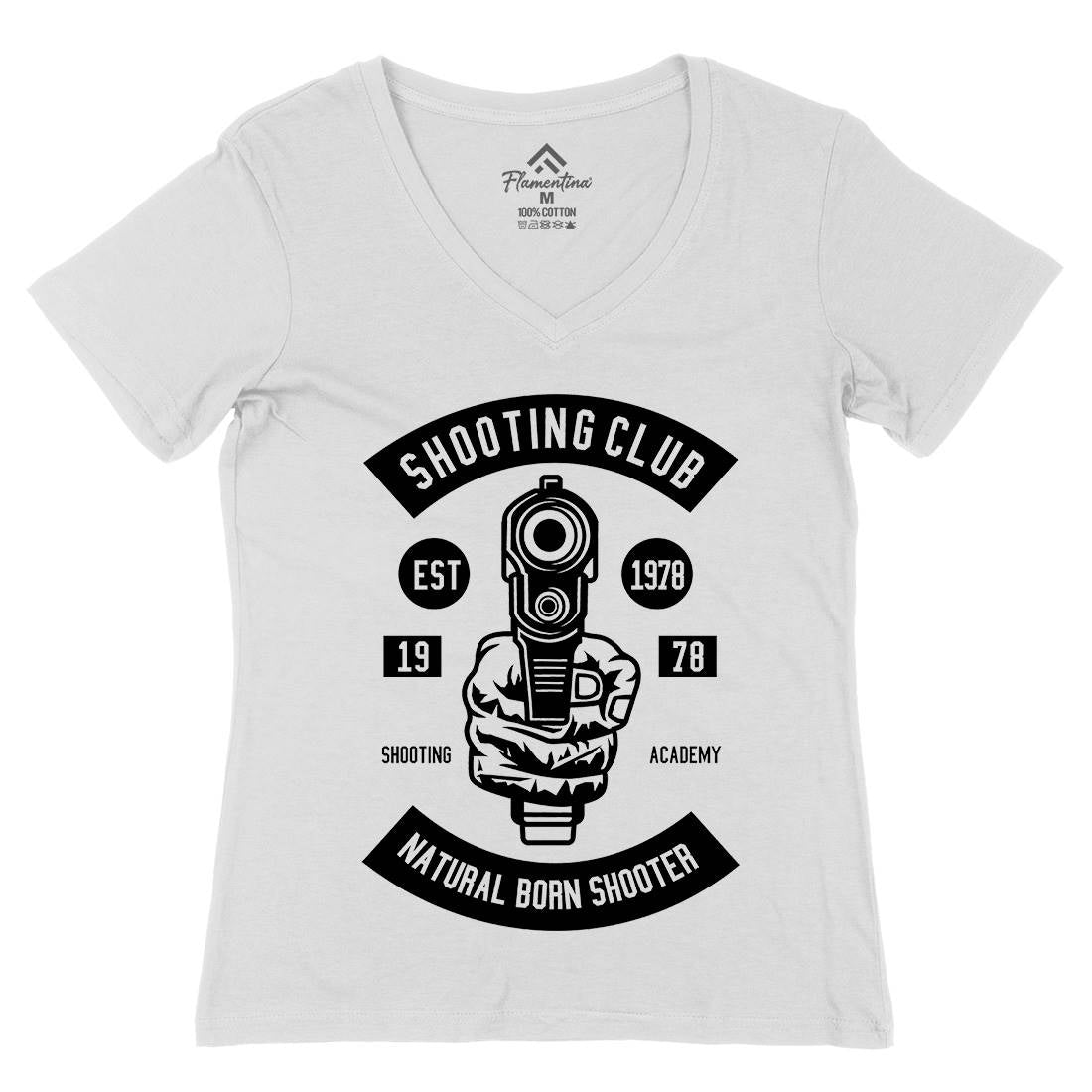 Shooting Club Womens Organic V-Neck T-Shirt Sport B621