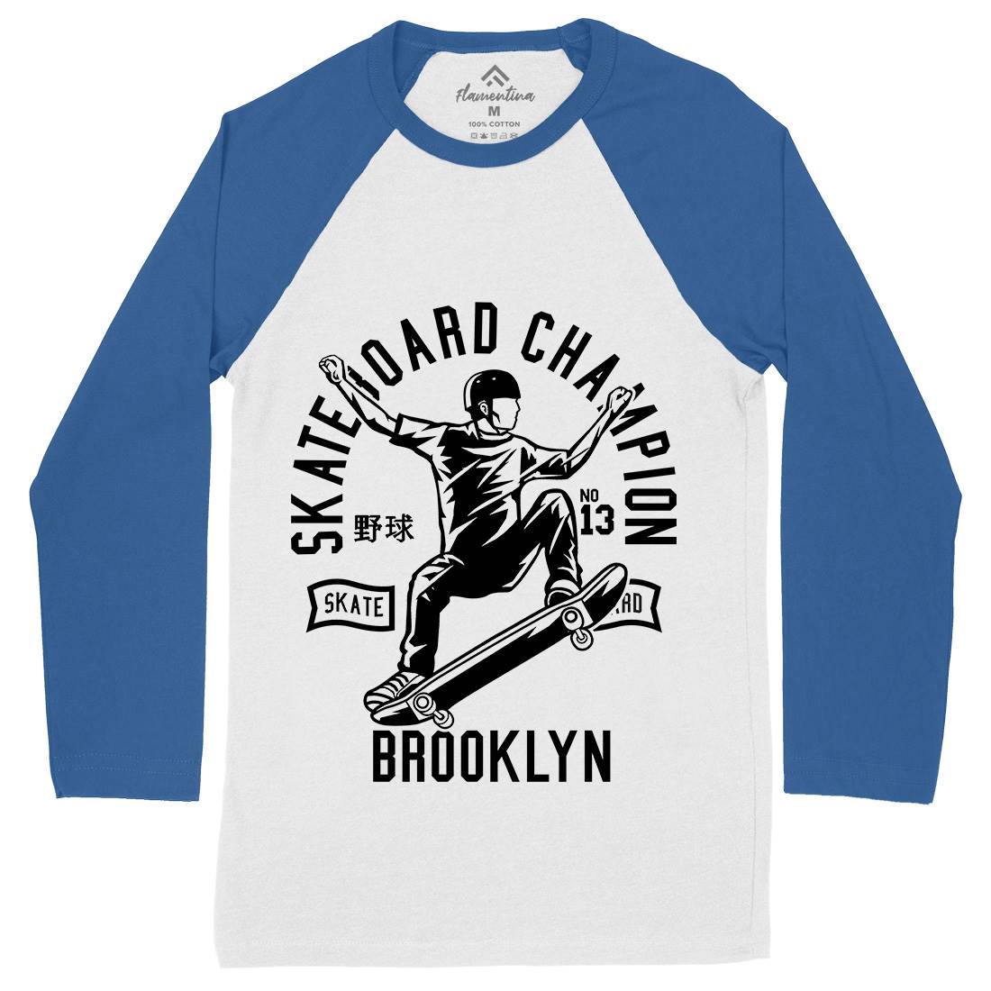 Skateboard Champion Mens Long Sleeve Baseball T-Shirt Skate B622