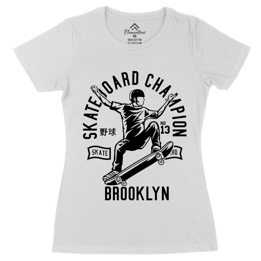 Skateboard Champion Womens Organic Crew Neck T-Shirt Skate B622
