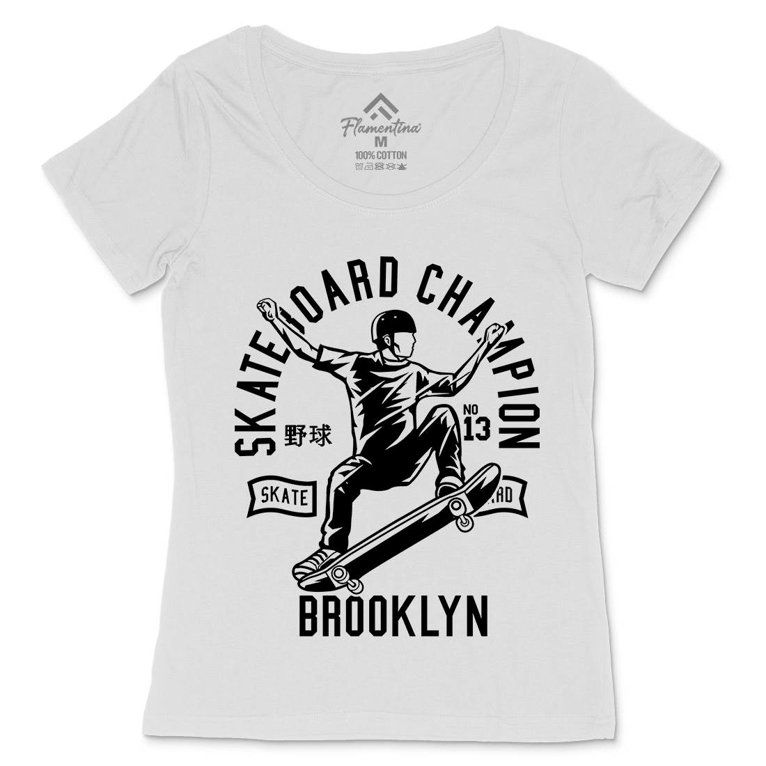 Skateboard Champion Womens Scoop Neck T-Shirt Skate B622