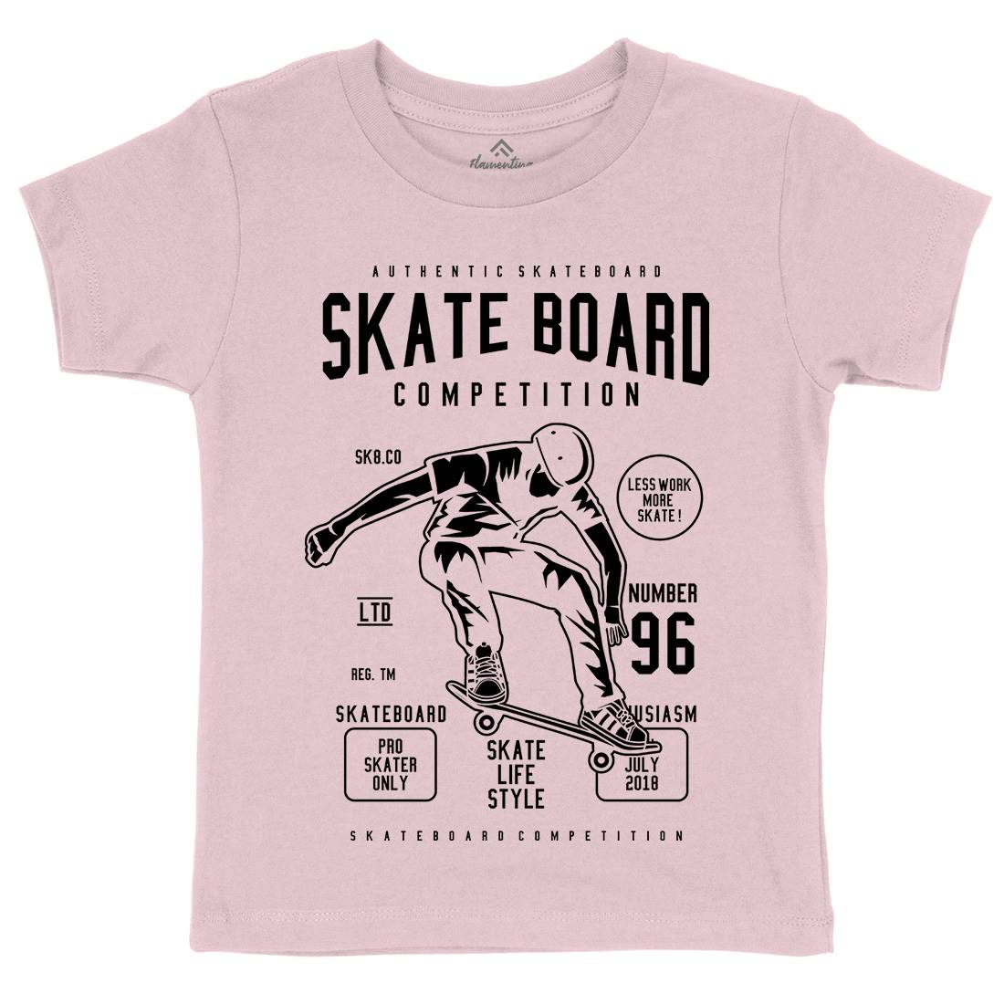 Skateboard Competition Kids Organic Crew Neck T-Shirt Skate B623