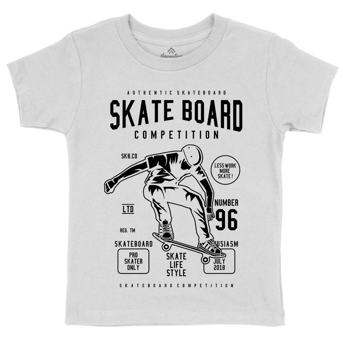 Skateboard Competition Kids Crew Neck T-Shirt Skate B623