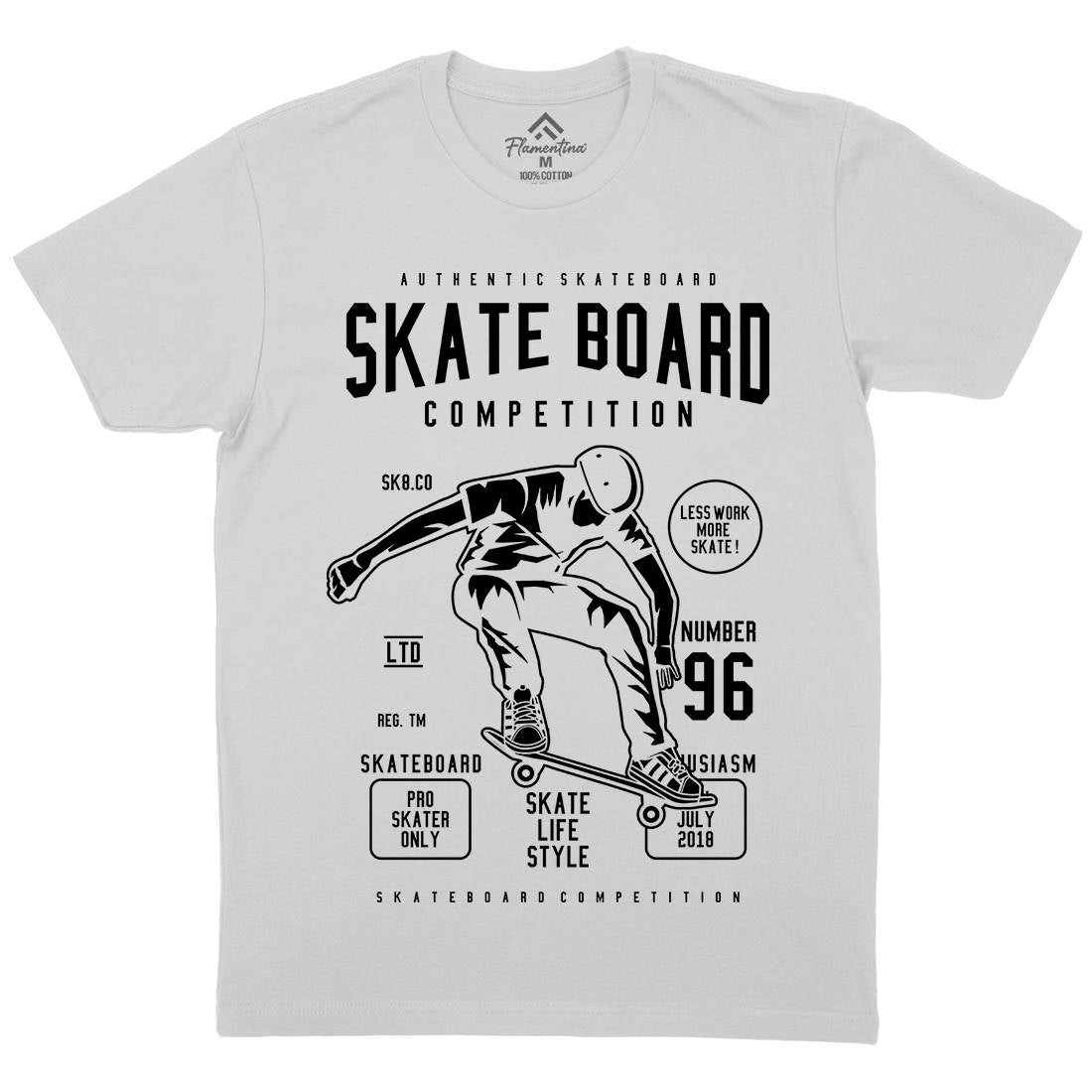 Skateboard Competition Mens Crew Neck T-Shirt Skate B623