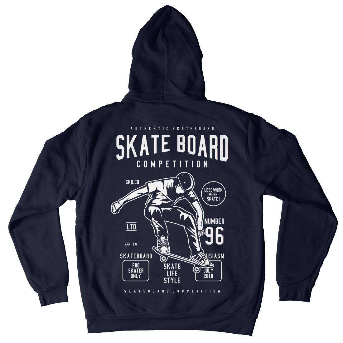 Skateboard Competition Mens Hoodie With Pocket Skate B623