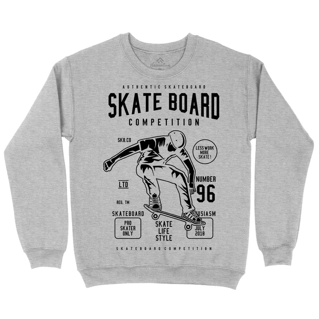 Skateboard Competition Mens Crew Neck Sweatshirt Skate B623