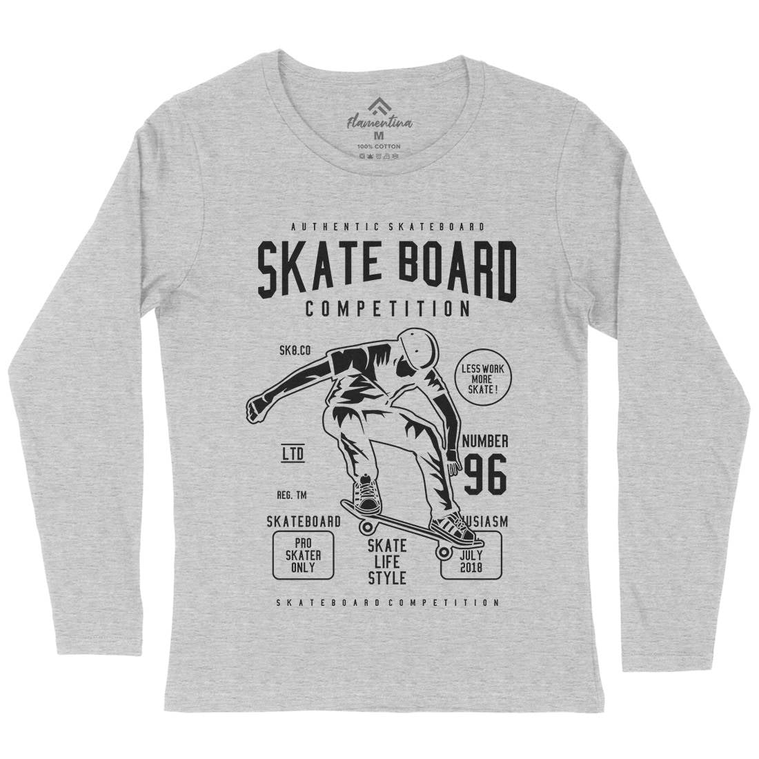 Skateboard Competition Womens Long Sleeve T-Shirt Skate B623