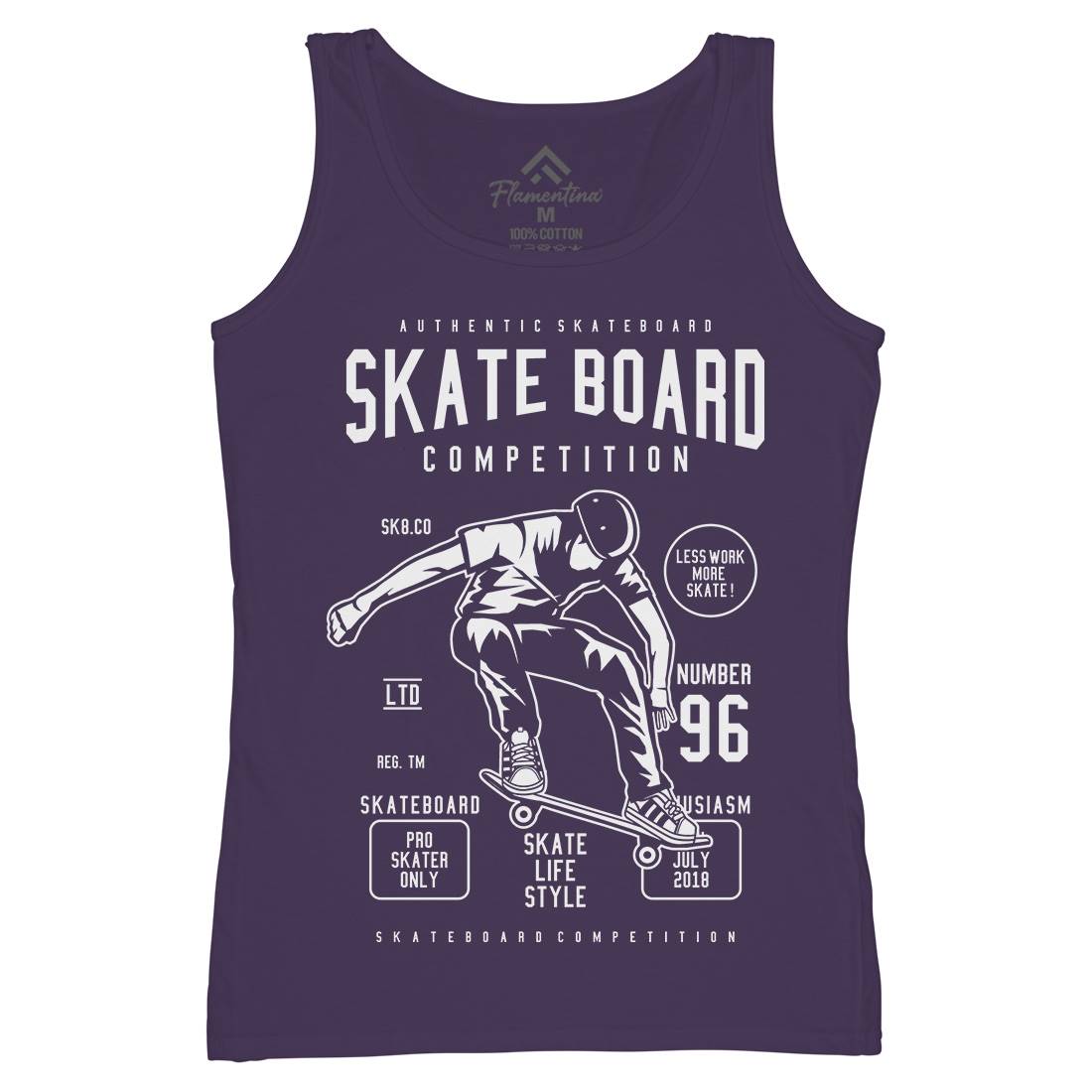 Skateboard Competition Womens Organic Tank Top Vest Skate B623