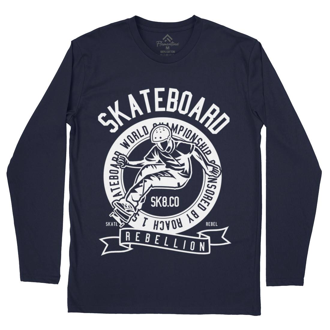 Skateboard Rebellion Mens Long Sleeve T-Shirt Skate B624
