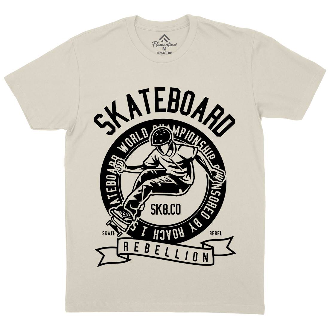 Skateboard Rebellion Mens Organic Crew Neck T-Shirt Skate B624