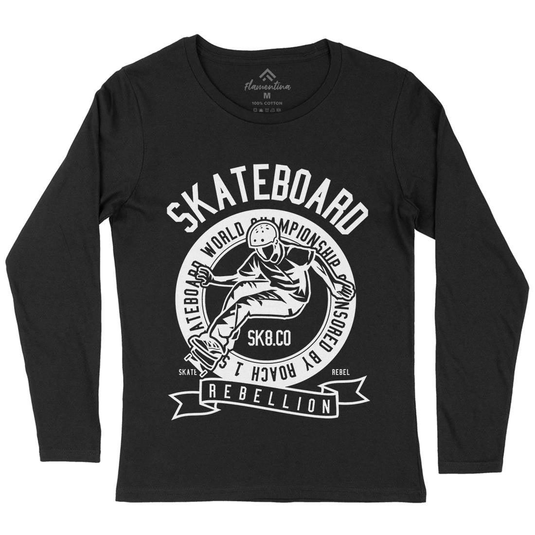 Skateboard Rebellion Womens Long Sleeve T-Shirt Skate B624