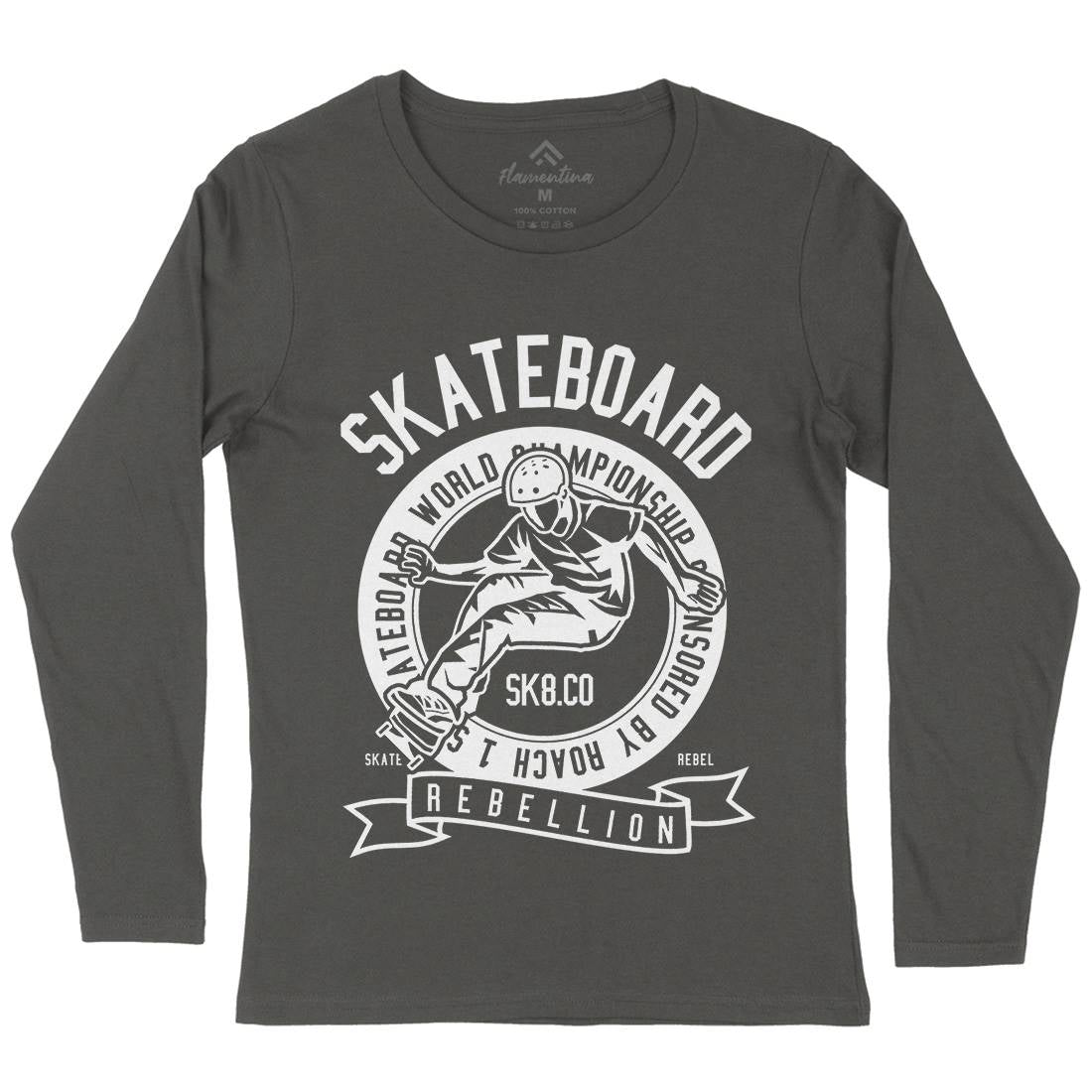 Skateboard Rebellion Womens Long Sleeve T-Shirt Skate B624